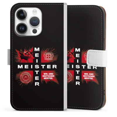 DeinDesign Handyhülle Bayer 04 Leverkusen Meister Offizielles Lizenzprodukt, Apple iPhone 14 Pro Hülle Handy Flip Case Wallet Cover