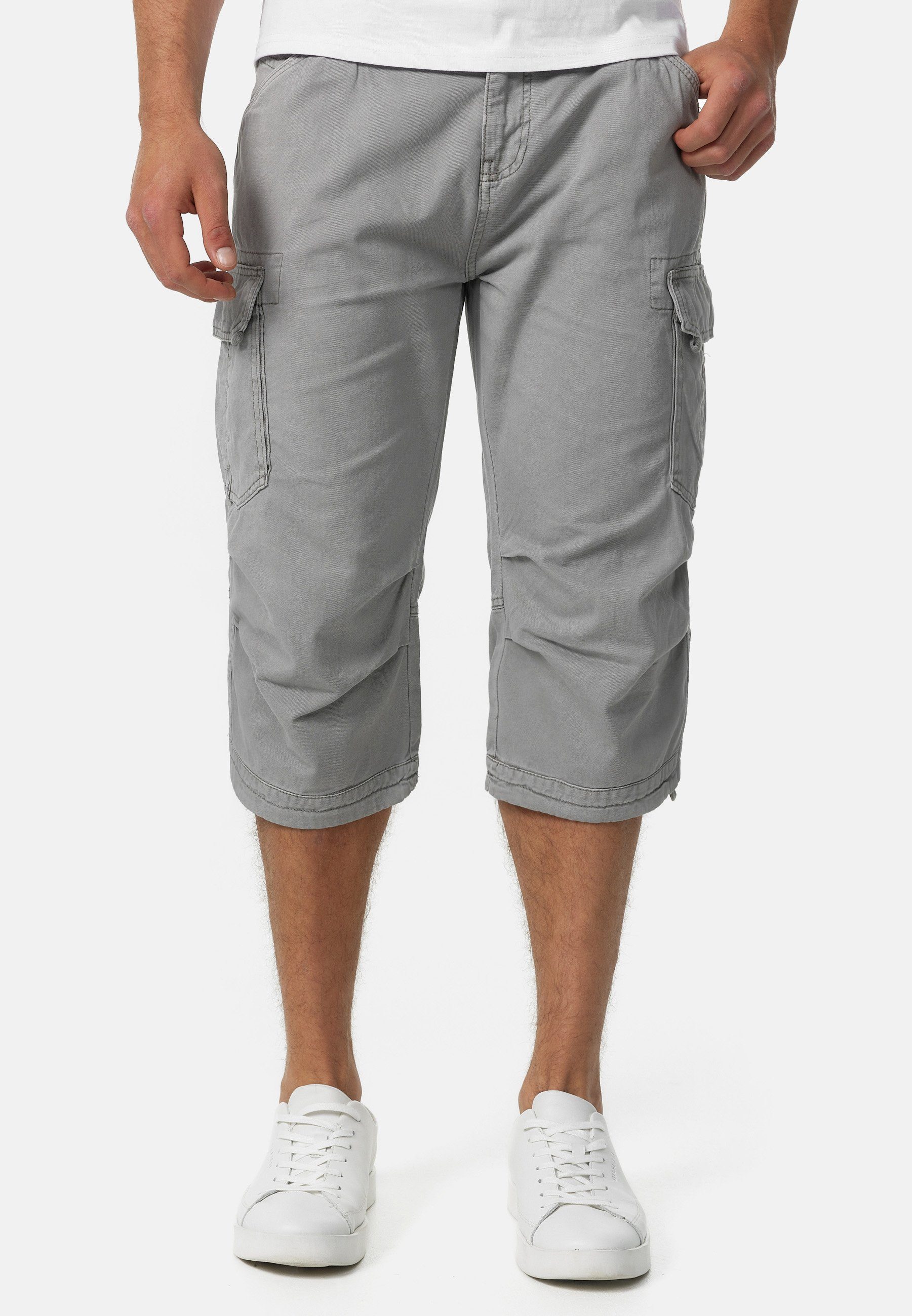 Indicode Cargoshorts Herren Nicolas Check Cargo Shorts Herrenshorts aus einer robusten Materialmischung