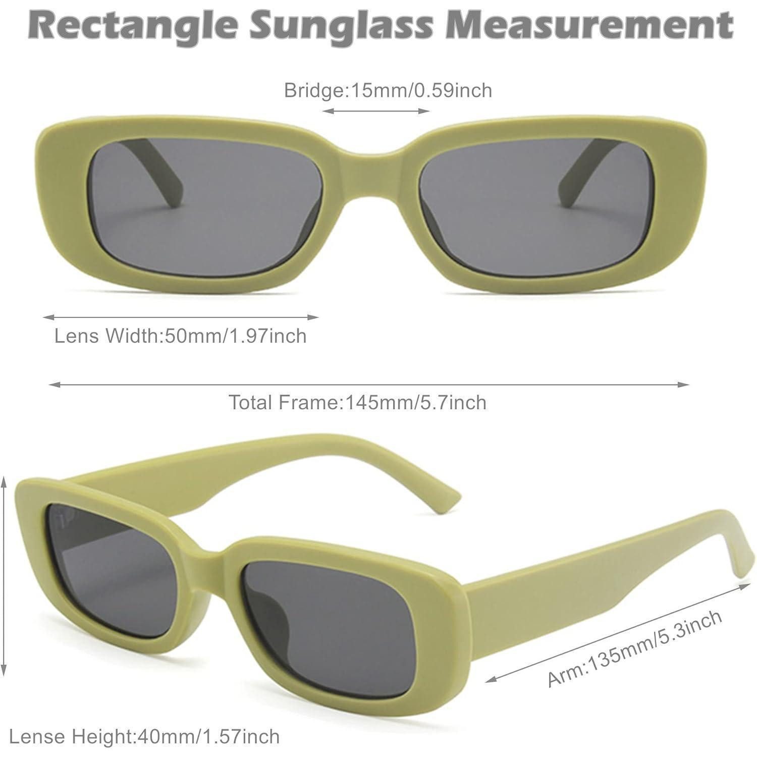 LuxusKollektion Retrosonnenbrille Sonnenbrille Damen rechteckig retro 90er vintage 4 2 Schwarz+2 Braun