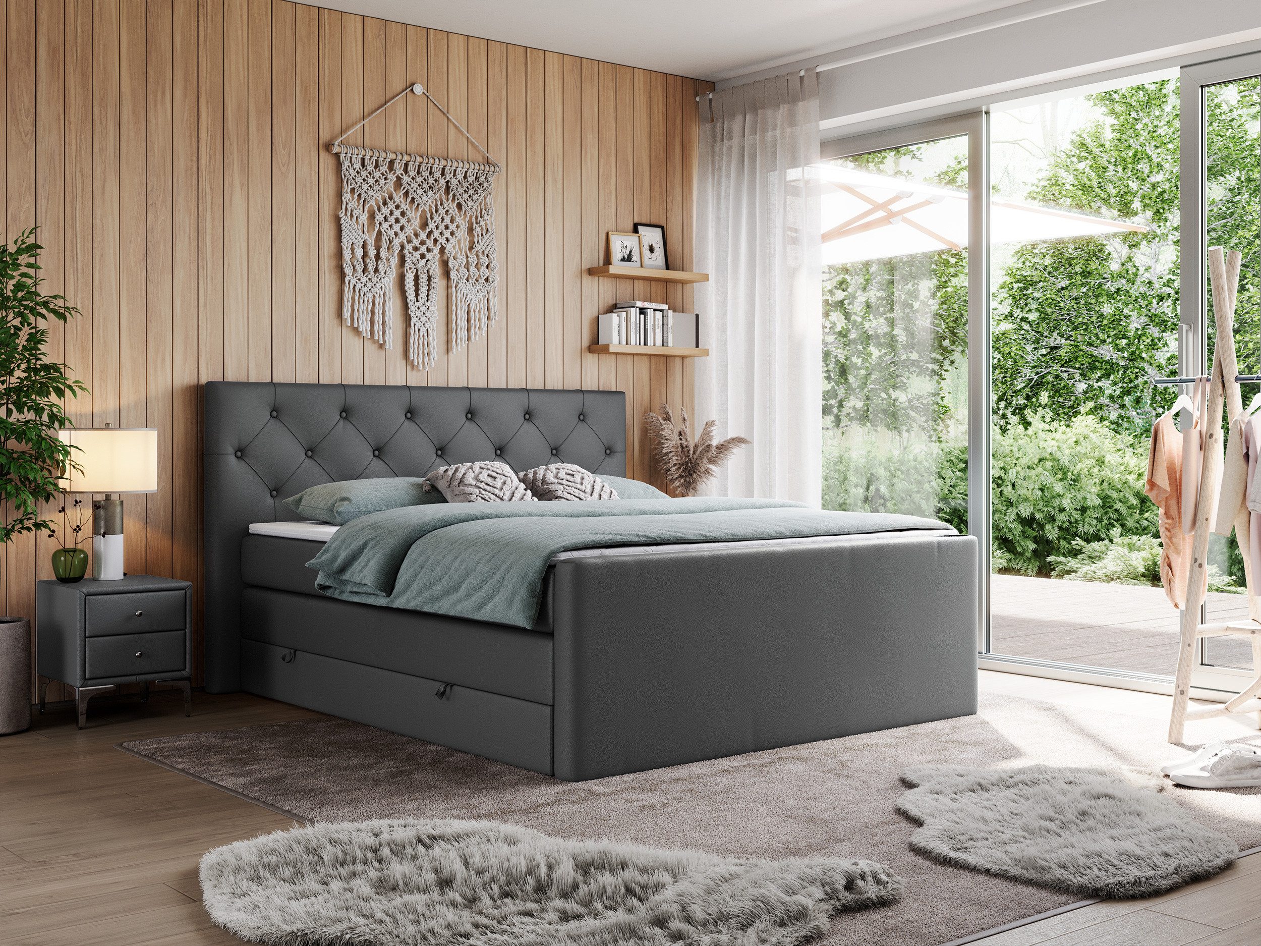 MKS MÖBEL Boxspringbett KING VELEN (T30-Schaum, günstig online kaufen