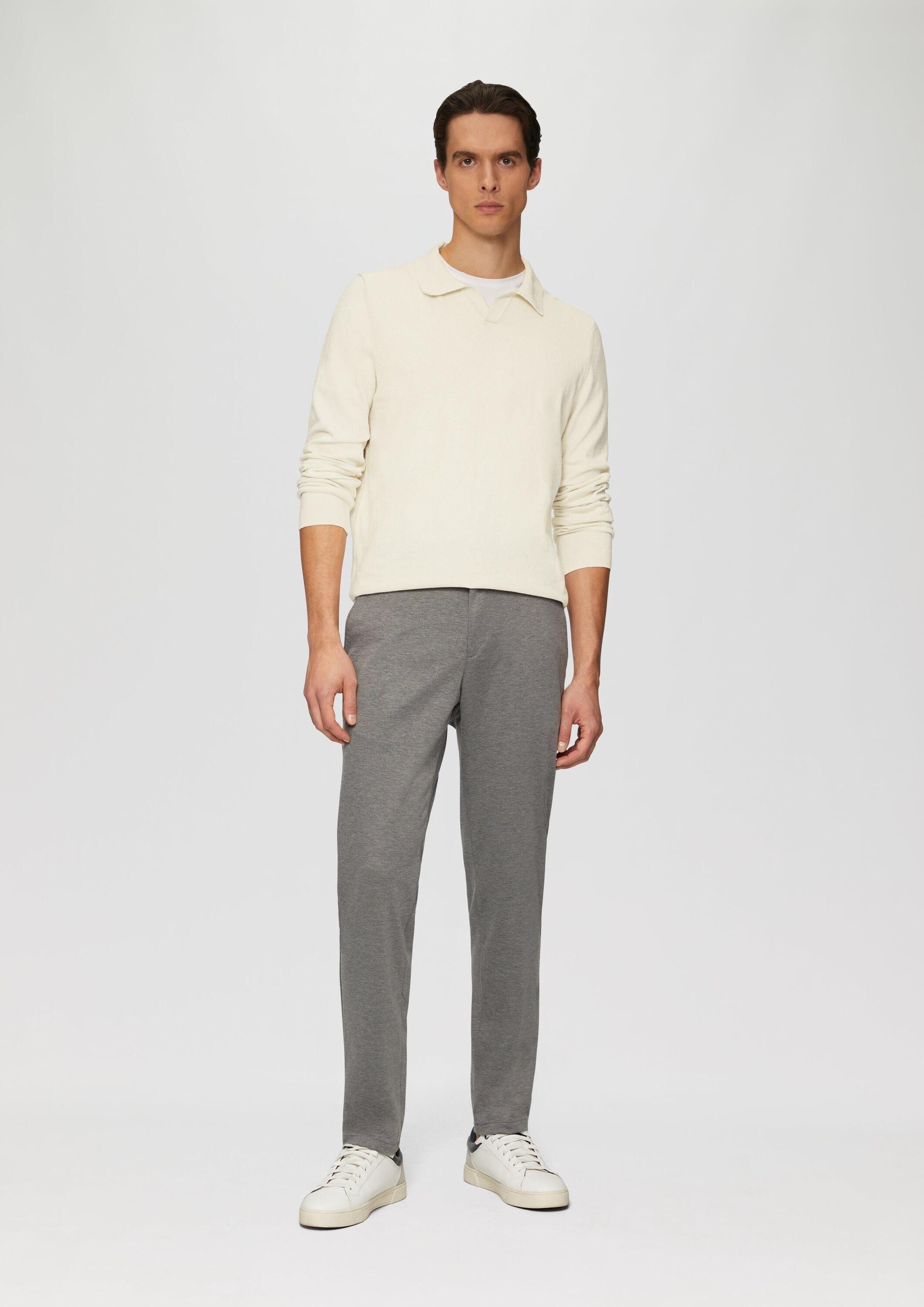 s.Oliver Longpullover Strickpullover Strickpullover mit Polokragen und Seide