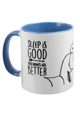 United Labels® Tasse The Peanuts Tasse Snoopy - Books Kaffeetasse Blau Weiß 320 ml, Keramik