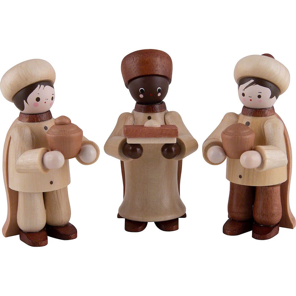 Volkskunstwerkstatt Romy Thiel Dekofigur Thiel-Figuren Heilige Drei Könige - natur (6cm) von Romy Thiel