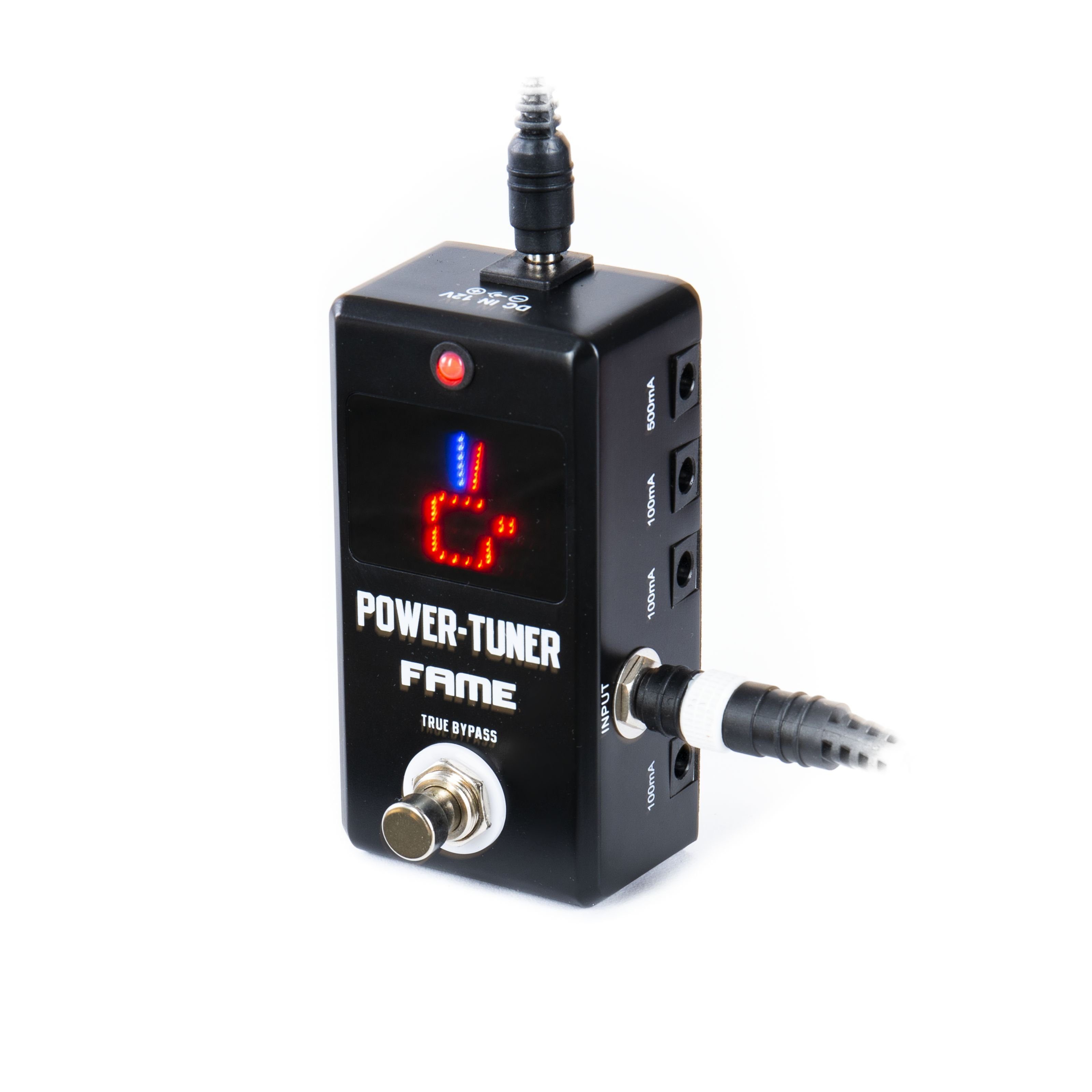 FAME Stimmgerät, (Stimmgerät chromatisch für Gitarre und Bass Power Tuner und Netzteil kombiniert ideal für Pedalboard Frequenz 12 Hz – 4186 Hz), Stimmgerät, chromatisch, Gitarre und Bass