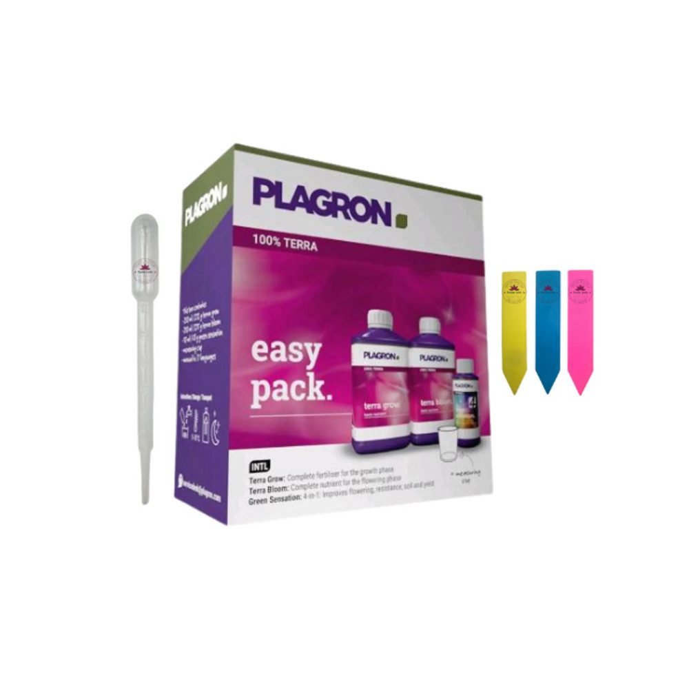 Plagron Pflanzendünger Plagron Easy Pack Terra, 3-St., 3-teiliges Dünger-Set inklusive Dosierhilfe, Dünger-Set für Erde