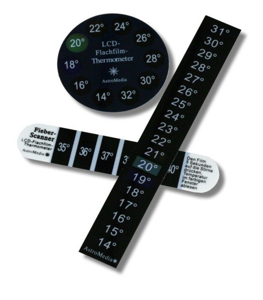 Astromedia Experimentierkasten LCD Flachfilm-Thermometer Set mit 3 Stück