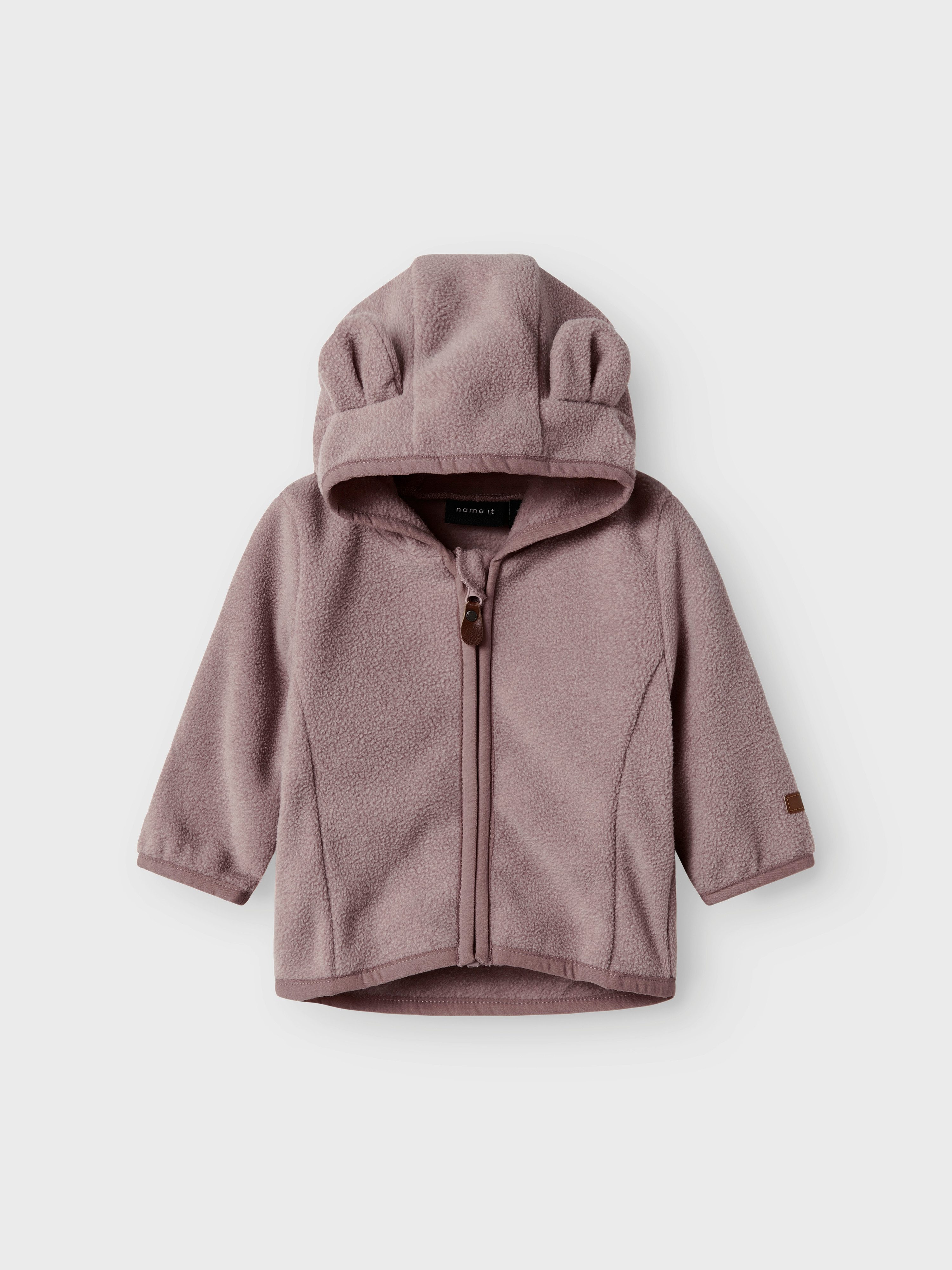 Name It Kapuzenfleecejacke NBNMEEKO FLEECE JACKET MELANGE Fleece, Reißverschluss mit Kinnschutz