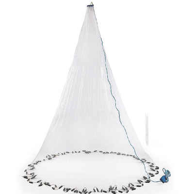Croch Angelkescher Wurfnetz (1-St), Abfischen Fischernetz Nylon Mesh mit Sinker Durchmesser 3.6M
