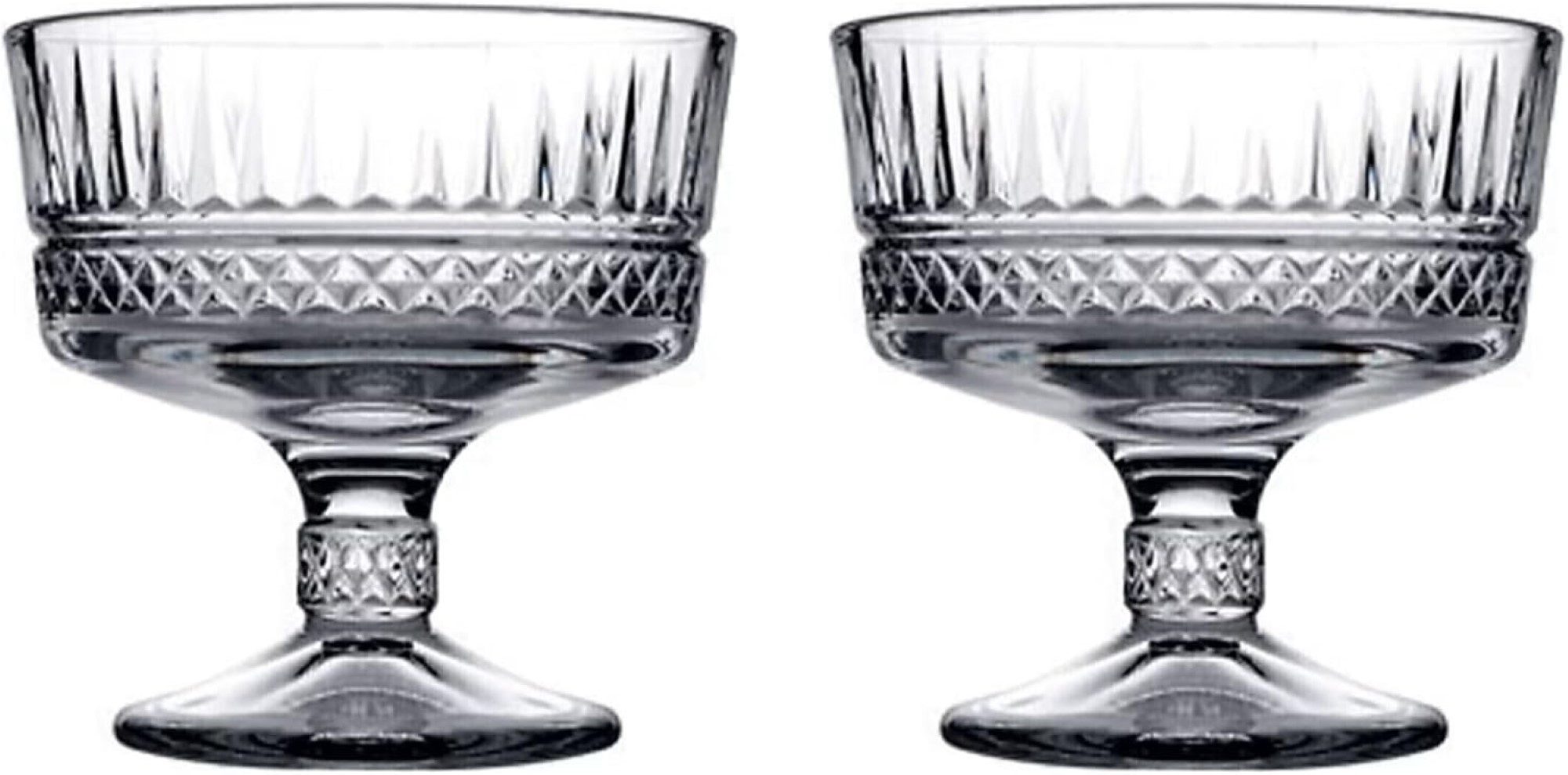 Pasabahce Dessertschale 2er-Set 51749 Elysia Stand-Eisbecher Dessertschale aus Glas, (2-tlg)