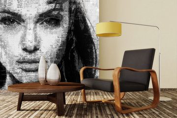 WandbilderXXL Fototapete Angelina, glatt, Newspaper, Vliestapete, hochwertiger Digitaldruck, in verschiedenen Größen