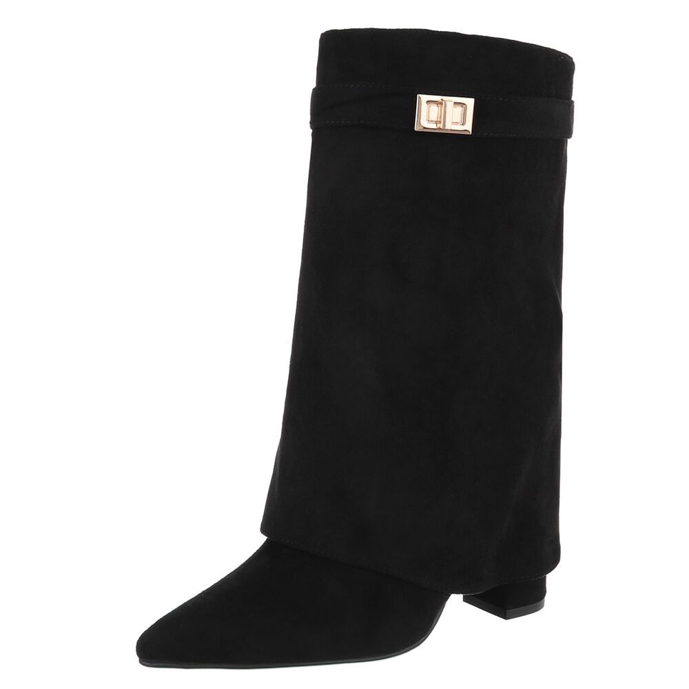 Ital-Design Modische Stiefeletten mit hohem Schaft für Damen High-Heel-Stie günstig online kaufen