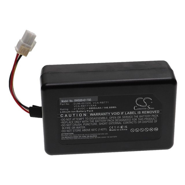 vhbw Ersatz für Samsung DJ96-00193E, VCA-RBT71, VCA-RBT71/XAA für Staubsauger / Saugroboter (6800mAh, 21,6V, Li-Ion) Staubsauger-Akku 6800 mAh, Ersatz für Samsung DJ96-00193E, VCA-RBT71, VCA-RBT71/XAA für Staubsauger / Saugroboter