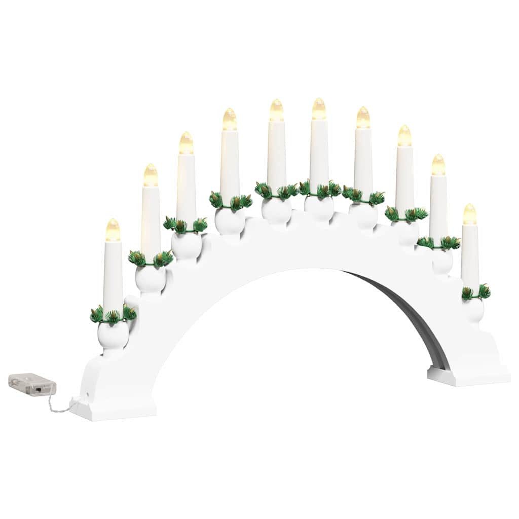 vidaXL Weihnachtspyramide Schwibbogen Lichterbogen Adventsbogen mit 10 LED Свечи Weiß 47 x 5 x