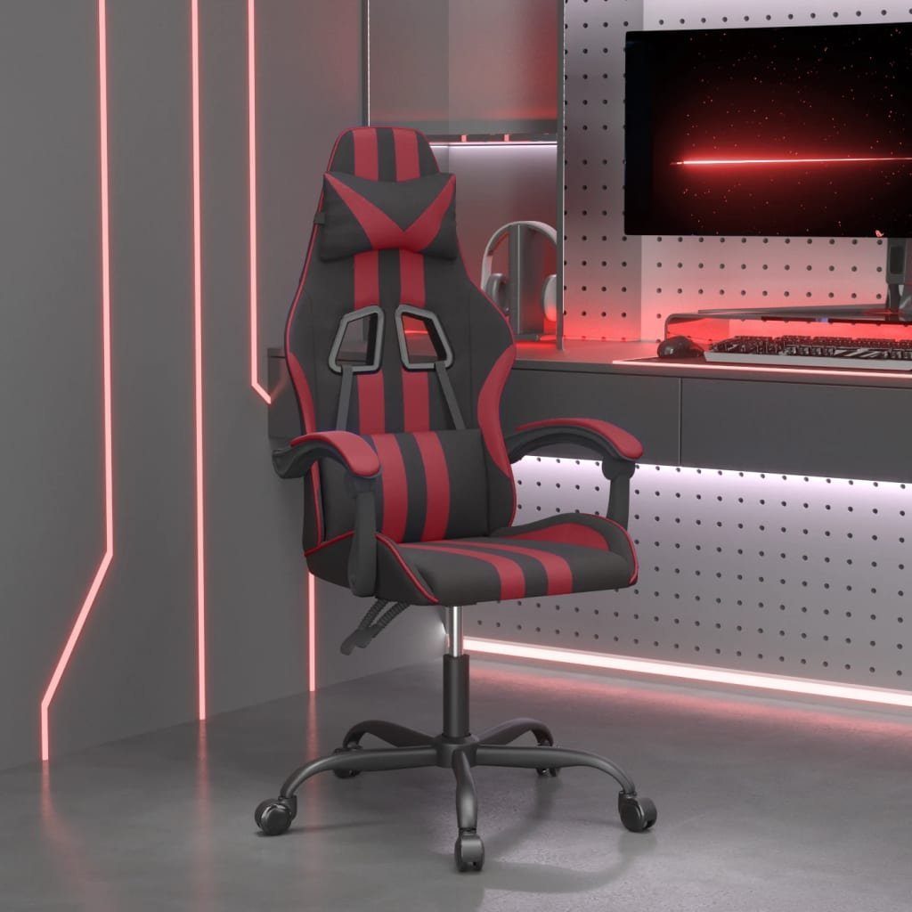 vidaXL Gaming-Stuhl Gaming-Stuhl Schwarz und Weinrot Kunstleder (1 St)