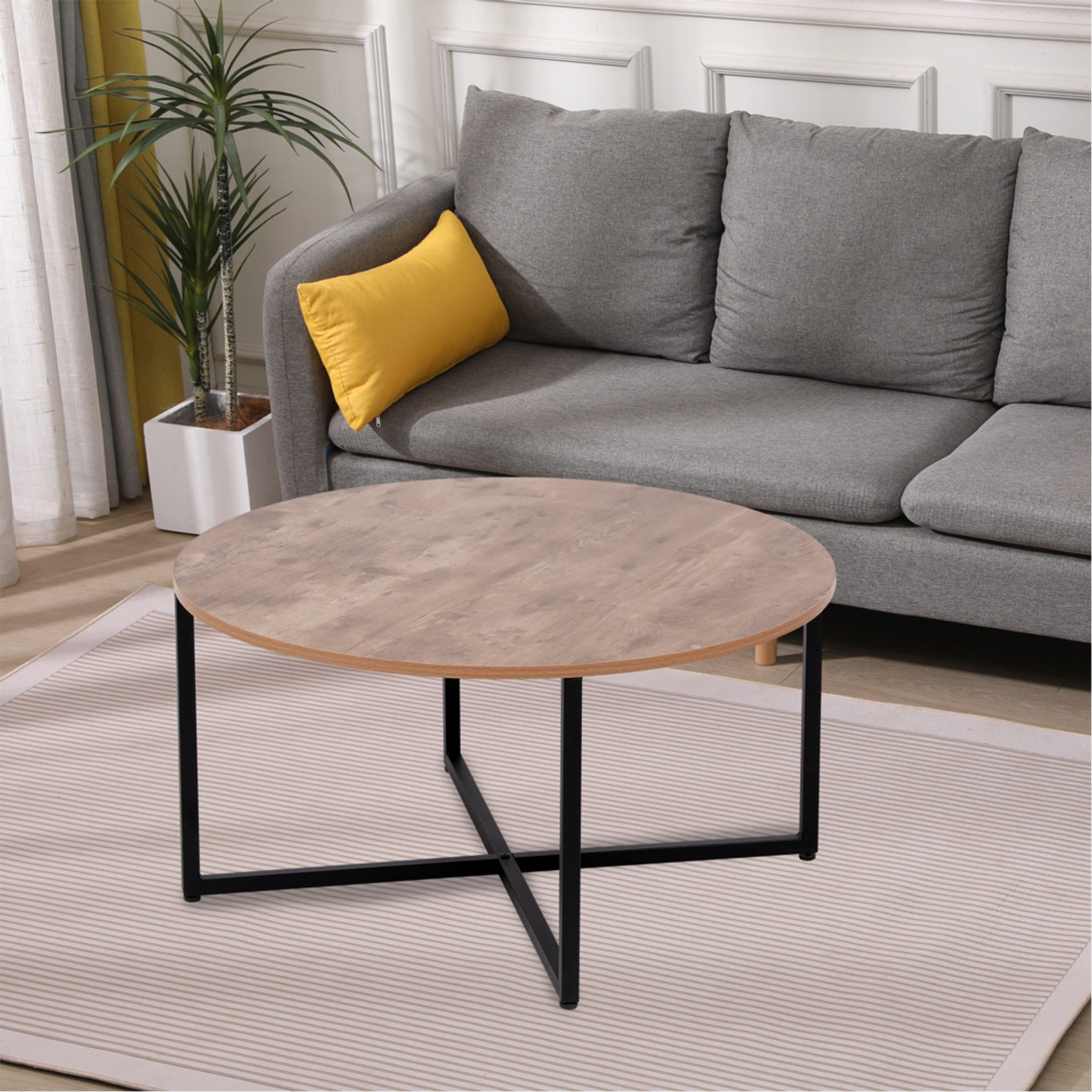 Happy Home Couchtisch Runder Couchtisch Holzoptik günstig online kaufen