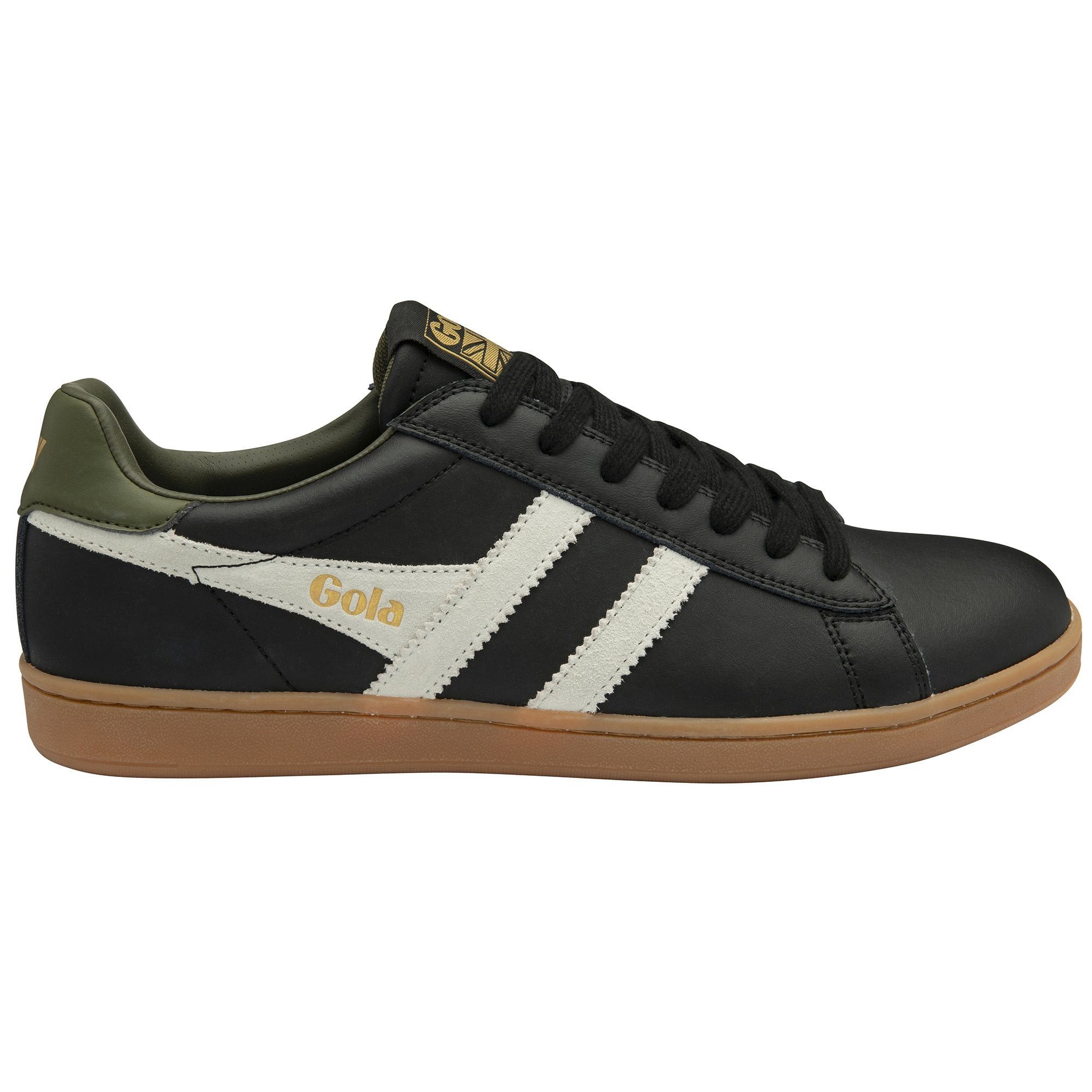 Gola Equipe II Leder schwarz/off weiss/khakigrün Herren Sneaker