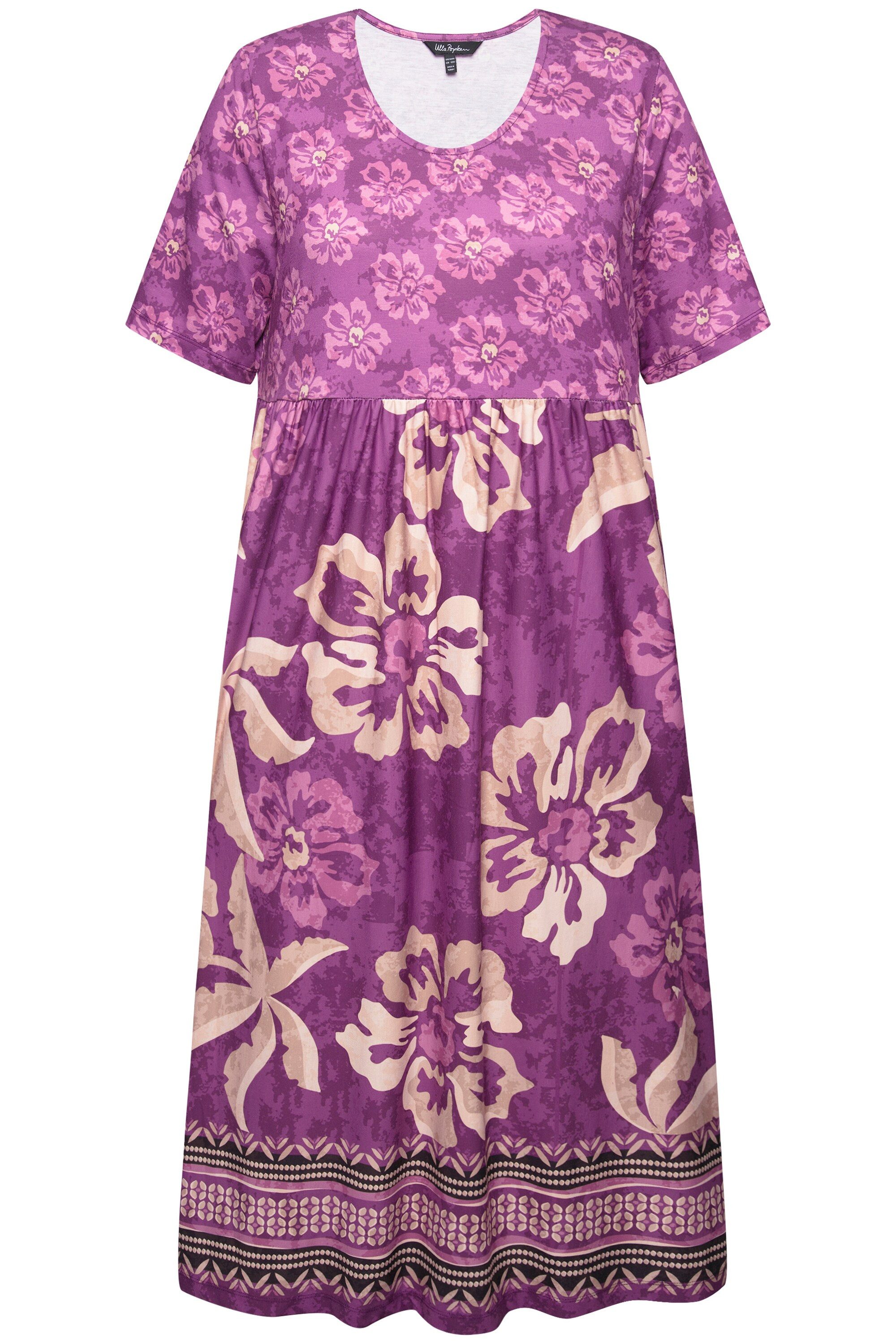 Ulla Popken Maxikleid Jerseykleid A-Linie floraler günstig online kaufen
