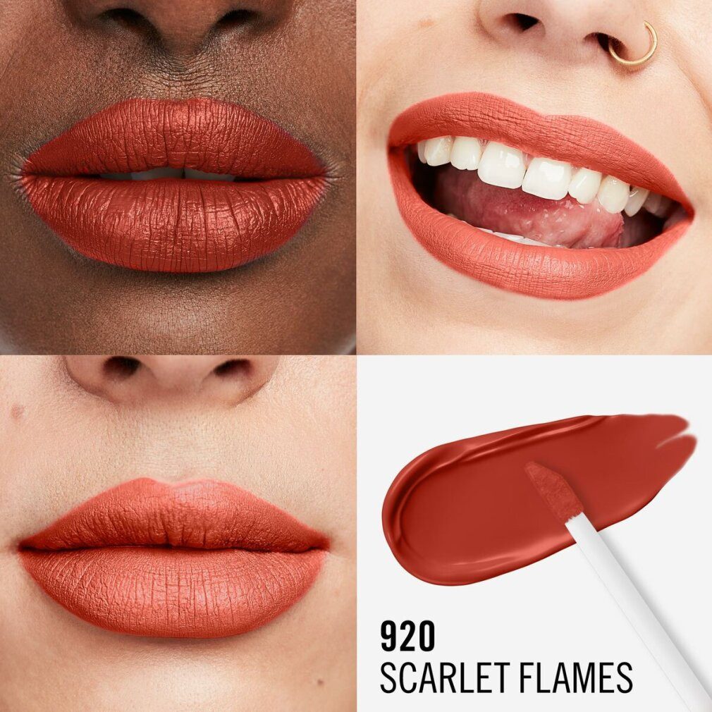 Rimmel London Lippenstift LASTING MEGA MATTE liquid lip color #920-scarlet flames 7.4ml