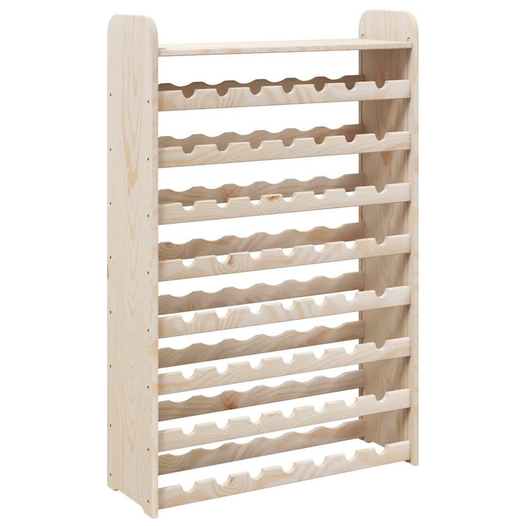 furnicato Weinregal aus massivem Kiefernholz 72,5 x 25 x 111,5 cm natur, 1-tlg., Flaschenregal mit Wellen-Design, Oberplatte und Platz für 56 Flaschen