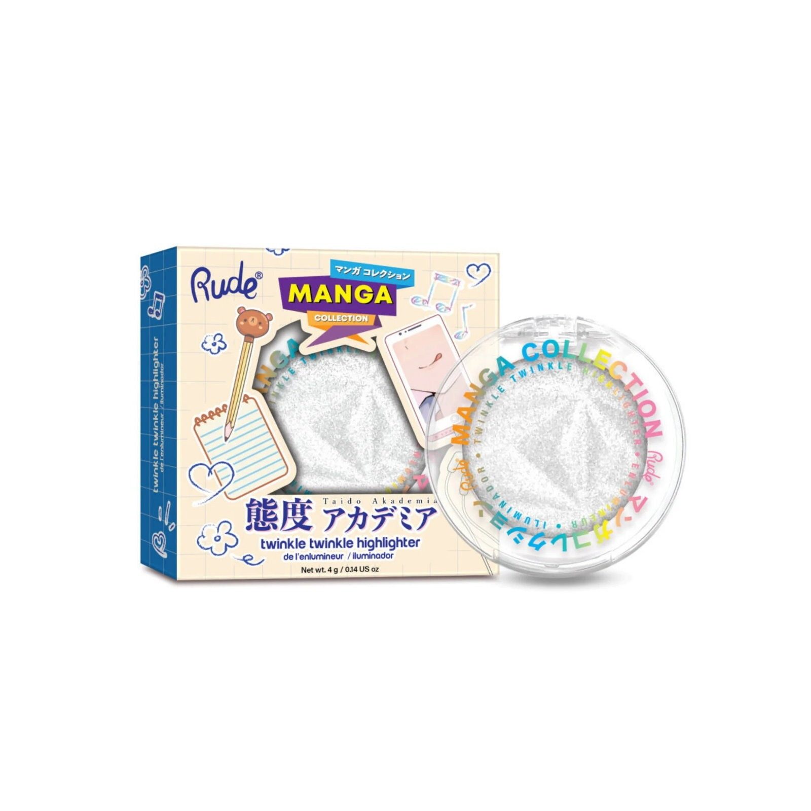 RUDE Highlighter Twinkle Twinkle, leuchtende Textmarker-Palette
