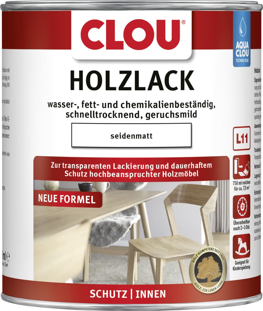 Aqua Clou Holzlack Aqua Clou Holzlack 750 ml seidenmatt transparent