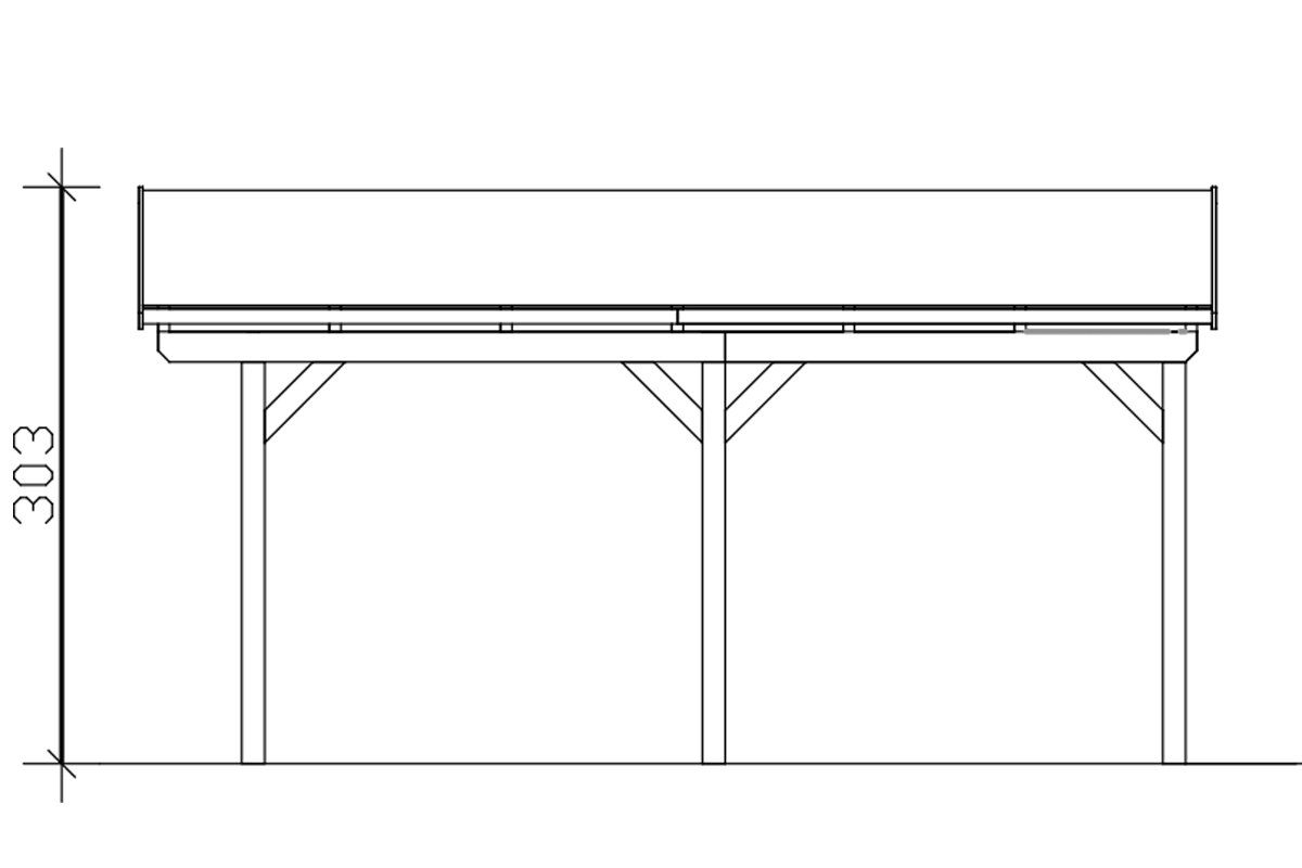 Fichtelberg, cm, 317x566 273 Skanholz Schindeln Einzelcarport BxT: mit Einfahrtshöhe, roten cm