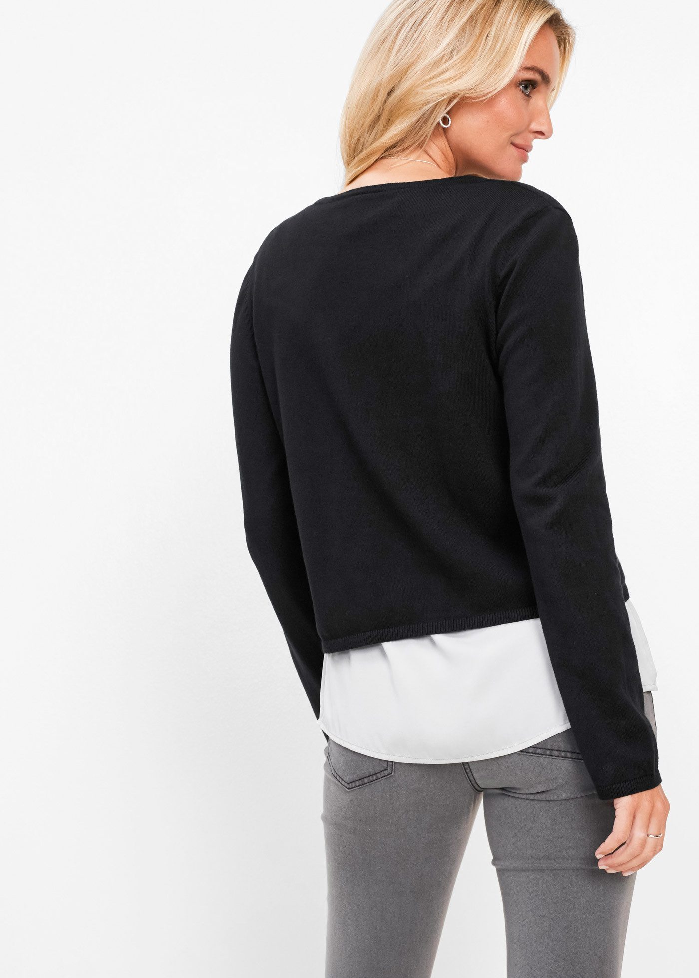 bonprix Strickjacke (1-tlg) bequeme Passform, klassischer Stil, aus Baumwol günstig online kaufen