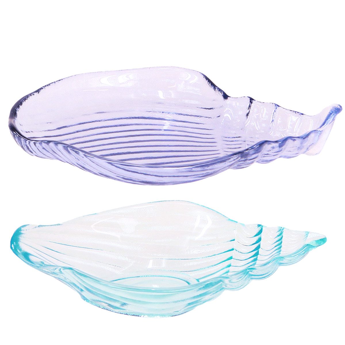 Viana Dekofigur Glas Deko Blaue Muschelschale günstig online kaufen