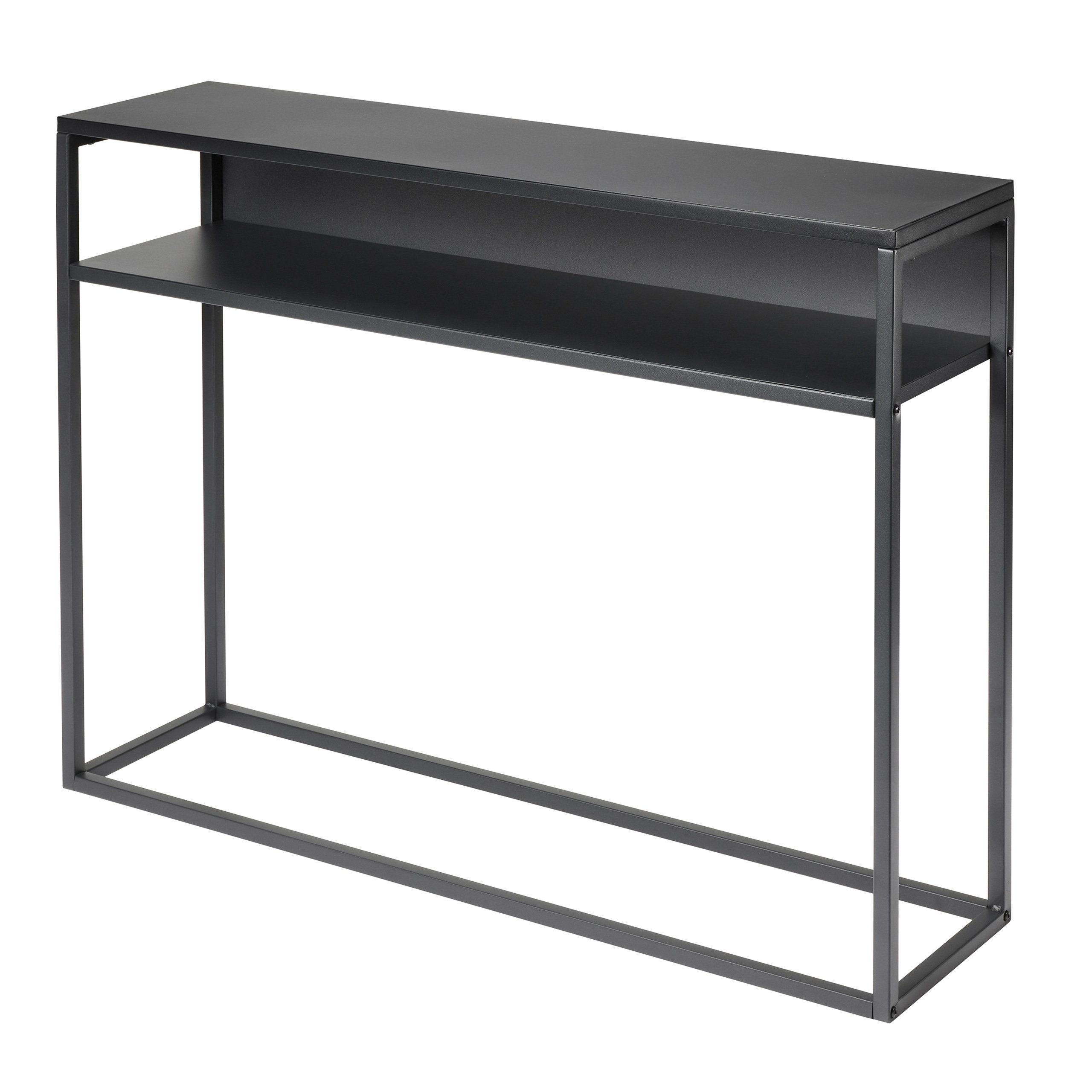 kamelshopping Konsolentisch Konsolentisch aus Metall mit Ablage, modern & zeitlos, industrial Möbel, auch als Sideboard, Raumteiler, Flurnöbel nutzbar