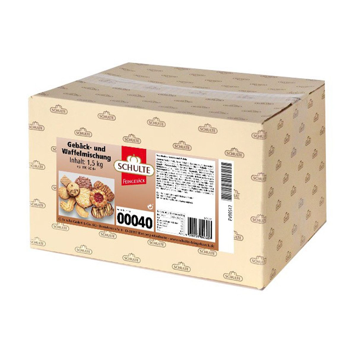 Schulte Kekse, Schulte Feingebäck Gebäck und Waffelmischung knuspriges Gebäck 1500g