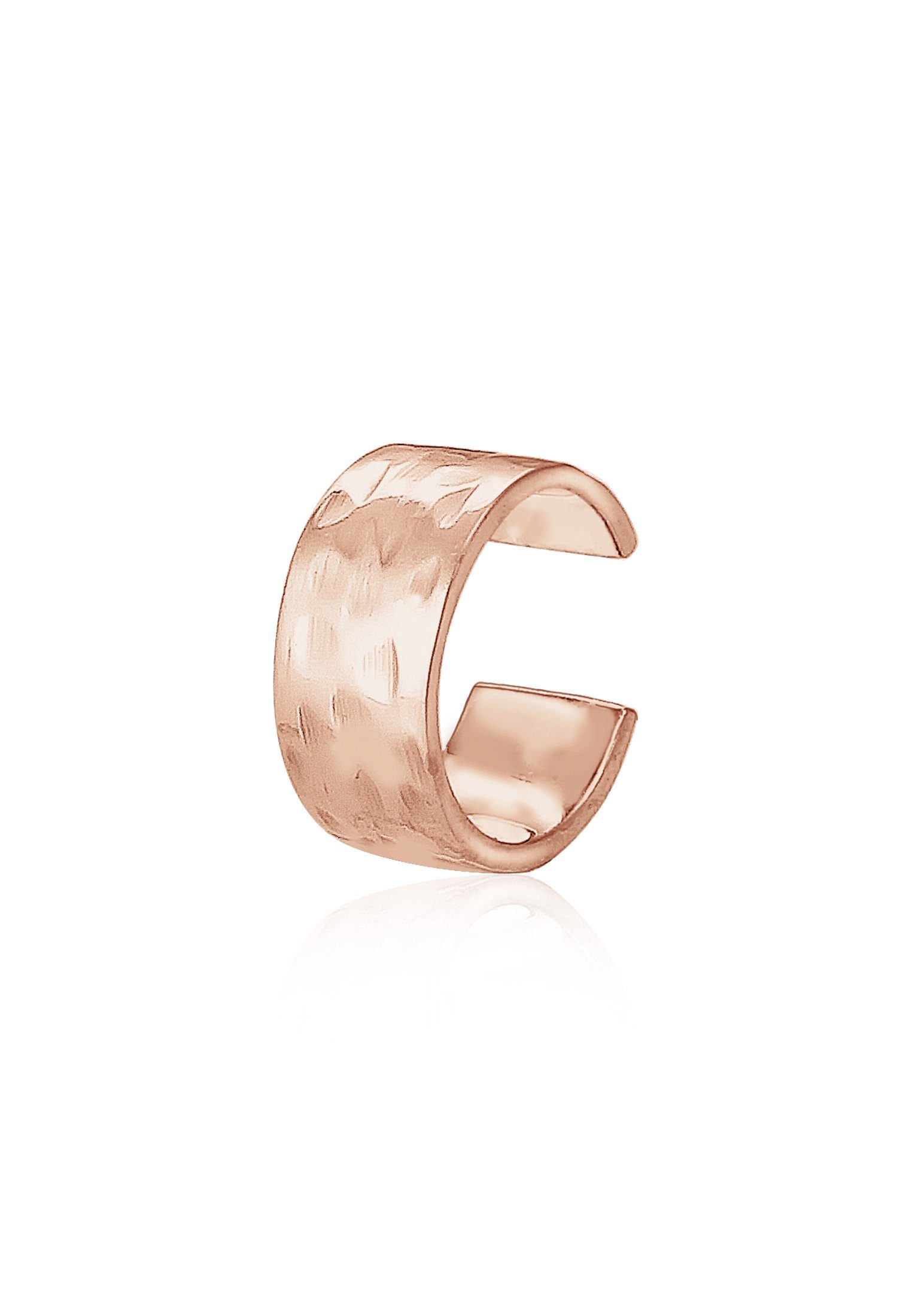 Ohrklemme Earcuff Single gehämmert 925 Sterling Silber