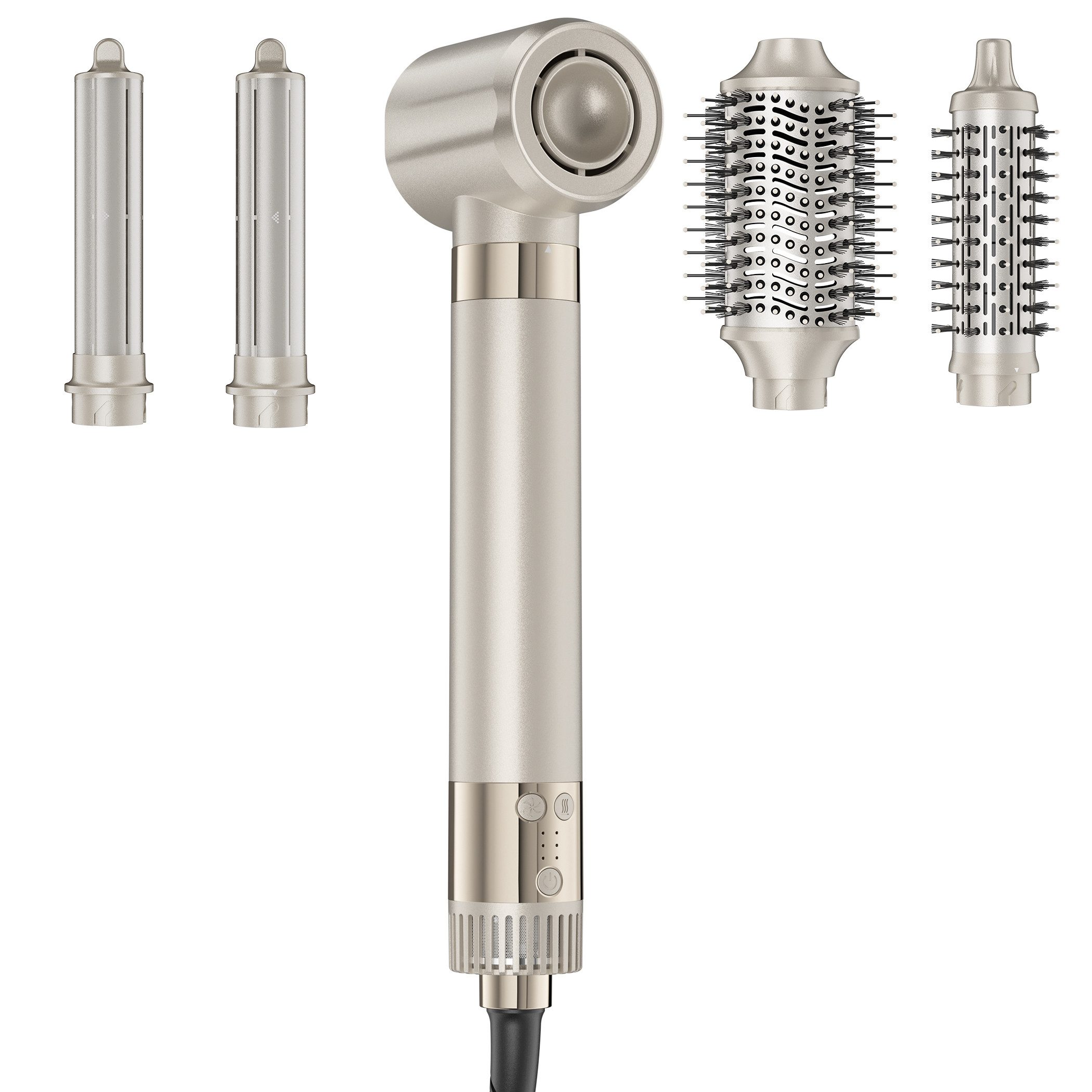 Rolipo Multihaarstyler 5-in-1 Airstyler Hairstyler-Set ohne Hitzeschäden 110000 U/min, Coanda-Technologie, Lockenstab-Set, Ionen-Technologie frizzfreies Haar