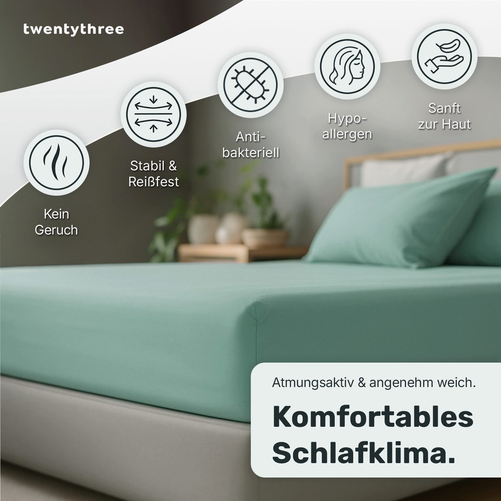 twenty:three® Bettlaken Lyocell Spannbettlaken Mint Green, günstig online kaufen