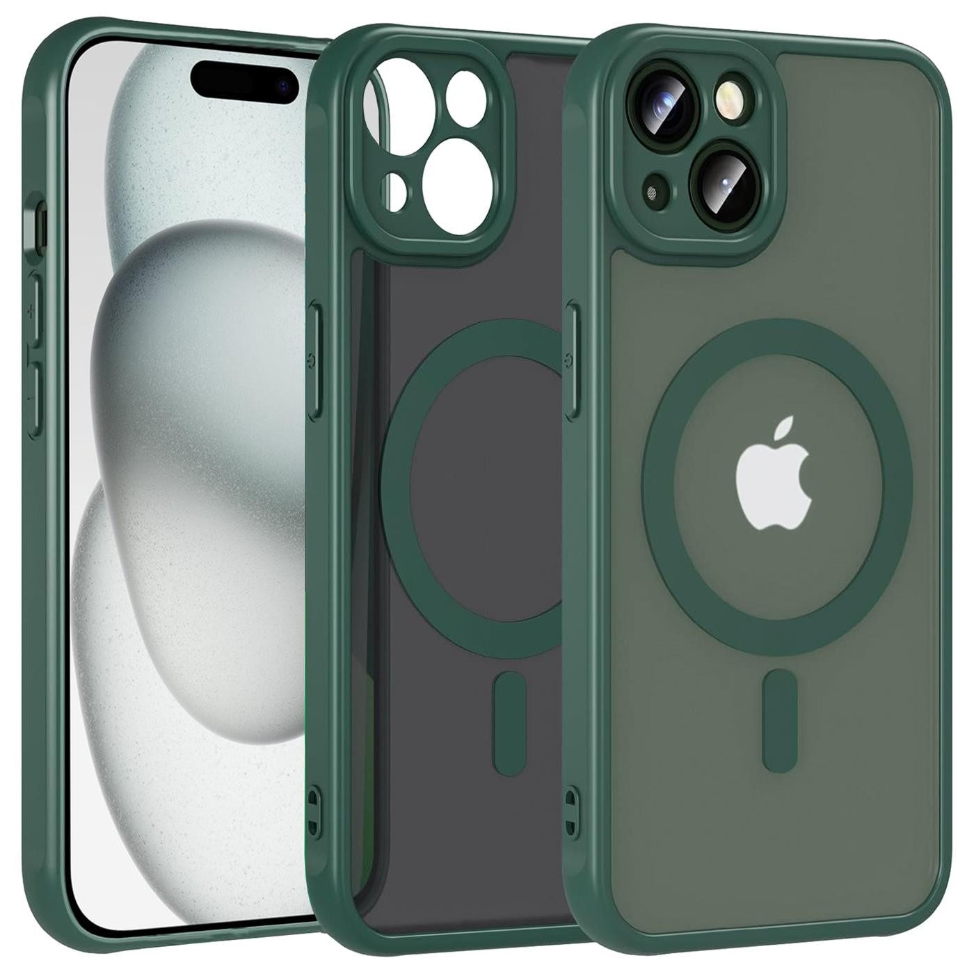 CoolGadget Handyhülle Magnet-Hülle für iPhone 15 Schutzhülle magnetisch 6,1 Zoll, Hülle Matt Stoßfest kompatibel mit Magsafe Zubehör Kameraschutz Case