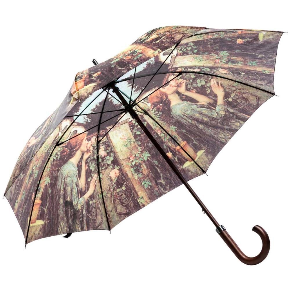 Luckyweather not just any other day Stockregenschirm Regenschirm Motiv SWEET ROSES Holzstock
