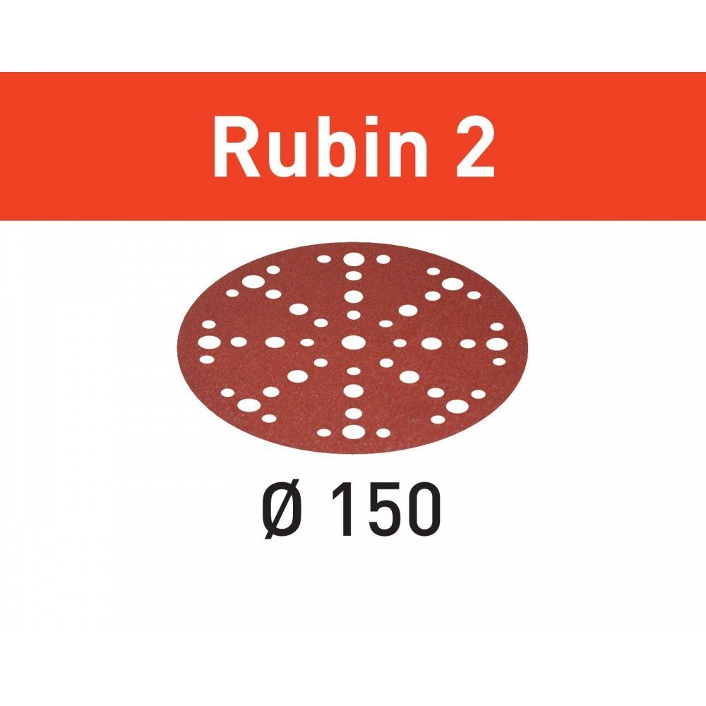 FESTOOL Stück 50 Rubin (575189), STF Schleifscheibe RU2/50 D150/48 Schleifscheibe P100 2