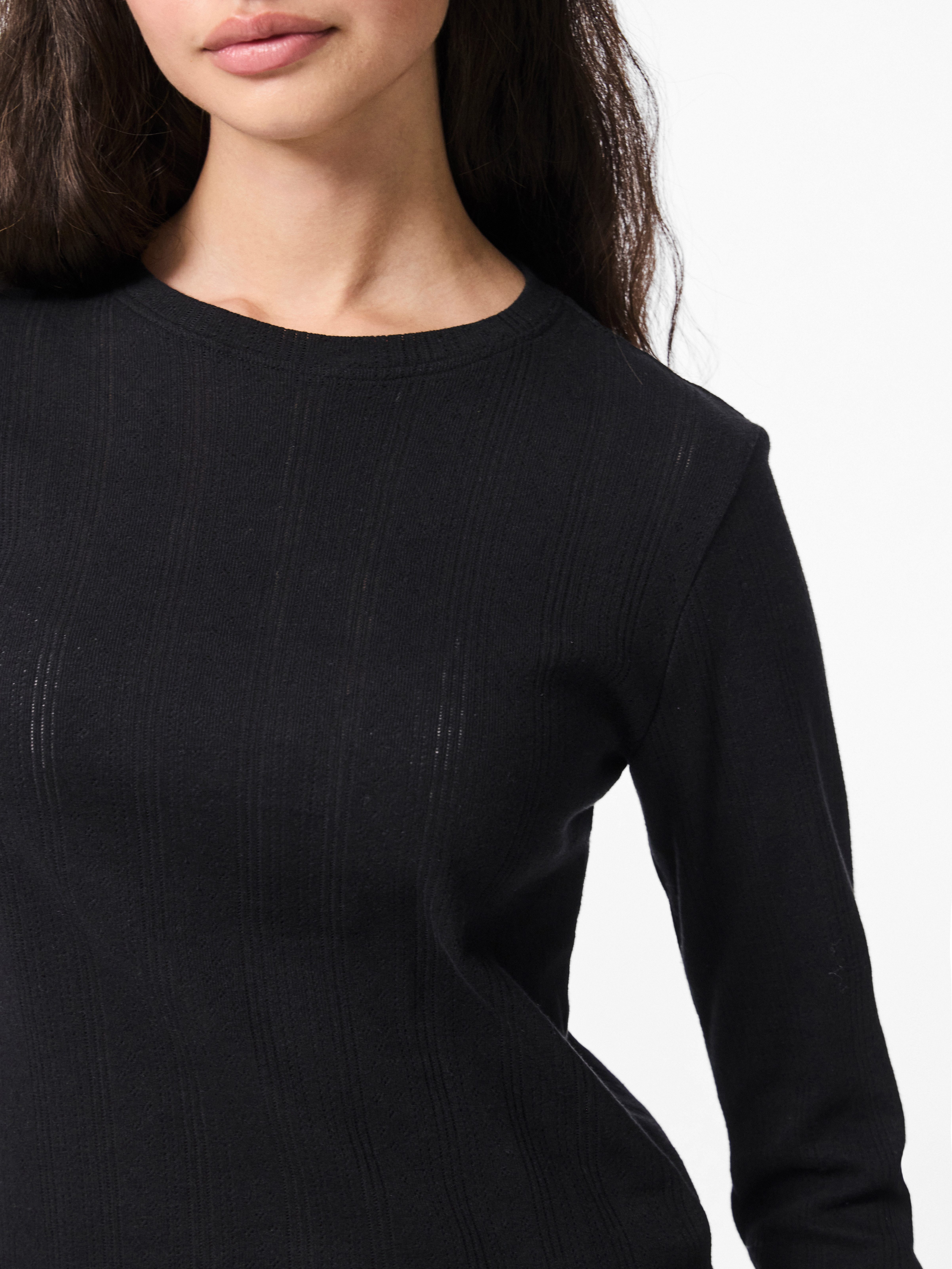 pieces Langarmshirt PCMARIE LS O-NECK POIN TOP JRS NOOS BC