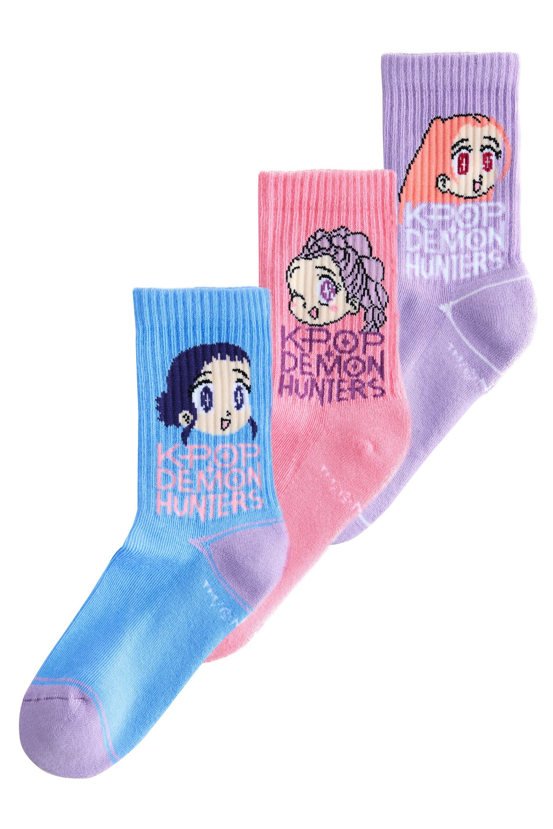 Next Kurzsocken 3er-Pack gerippte Söckchen, KPOP Demon Hunters (3-Paar)
