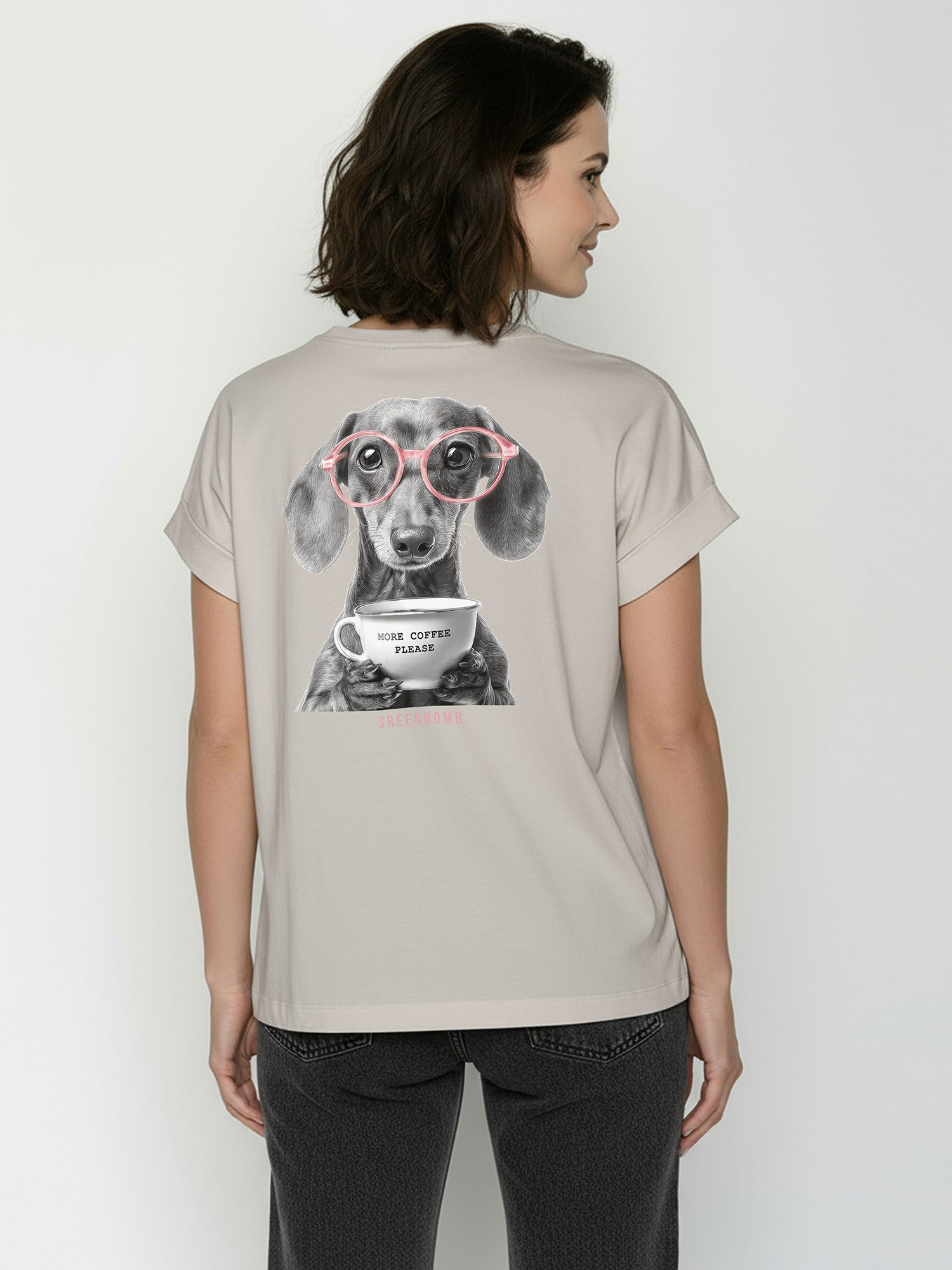 GreenBomb T-Shirt Loony Dog Coffee (1-tlg., 1) Rundhalsausschnitt, Bio-Baumwolle, GOTS Zertifiziert