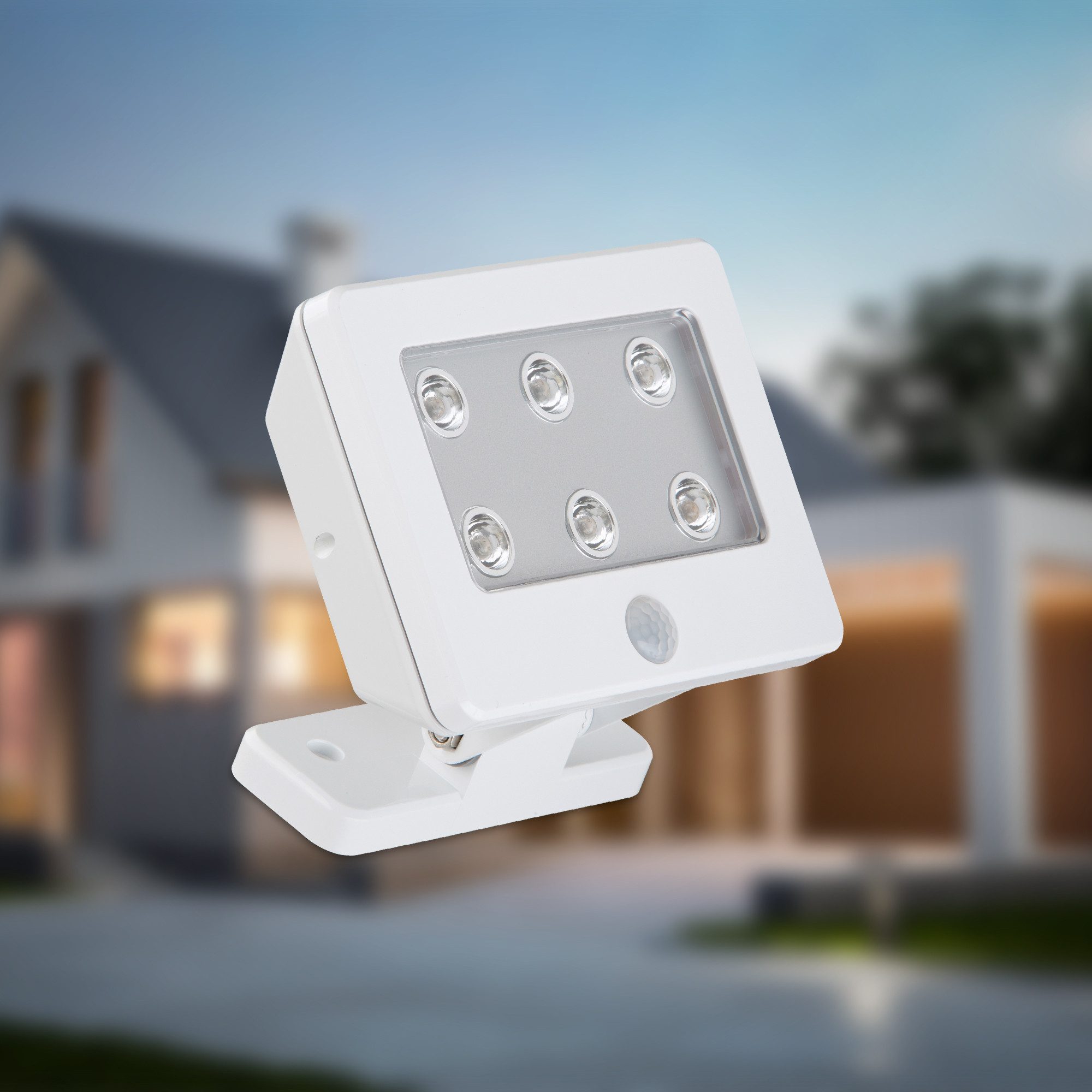 Briloner Leuchten Außen-Wandleuchte LED Außen-Wandlampe Extra-Warmweiß inkl. Sensor Batterie, LED fest integriert, 2700K - Extra - Warmweiß, inkl. Sensor, schwenkbar, Erfassungsbereich 3 m, Batterien