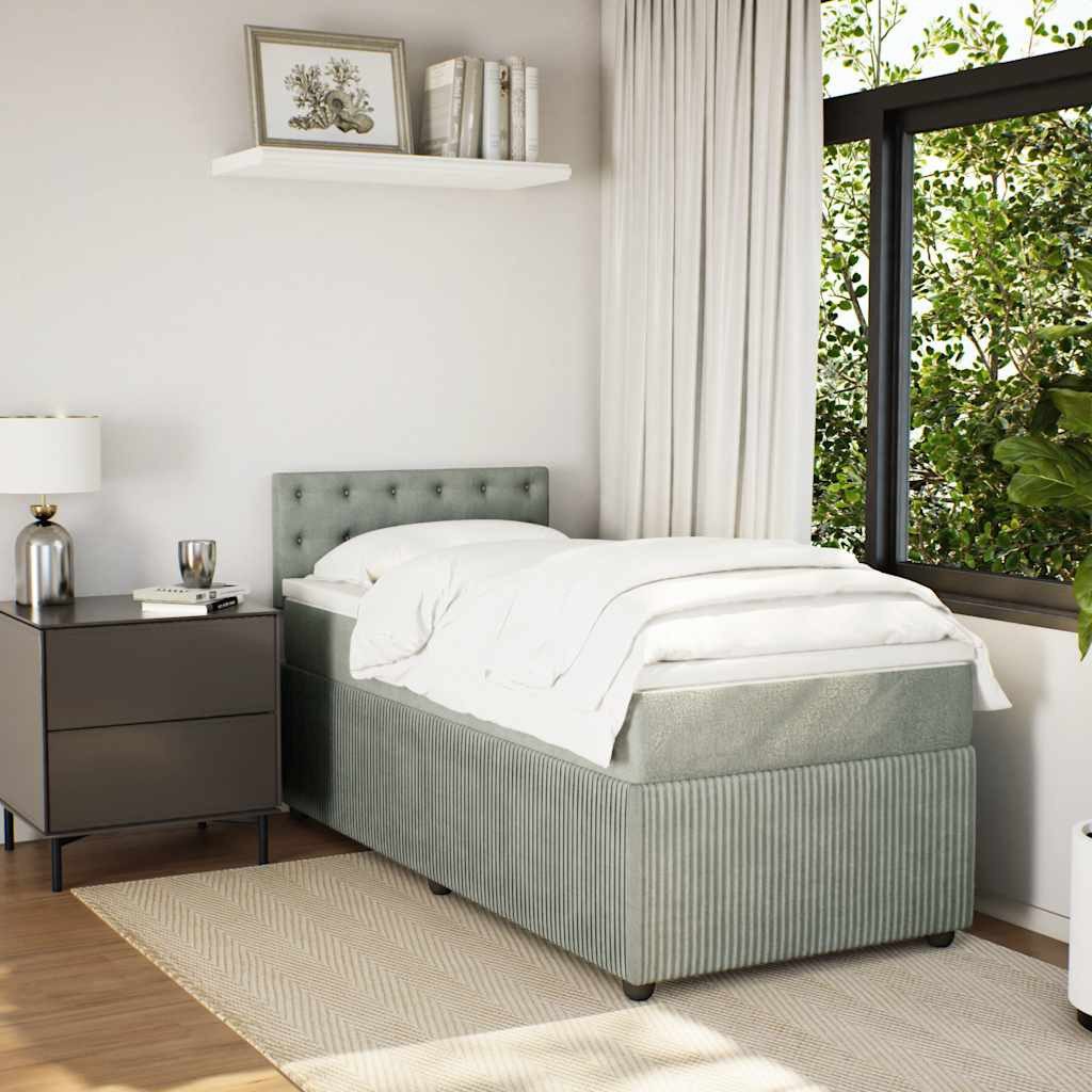 vidaXL Bett Boxspringbett mit Matratze Hellgrau günstig online kaufen