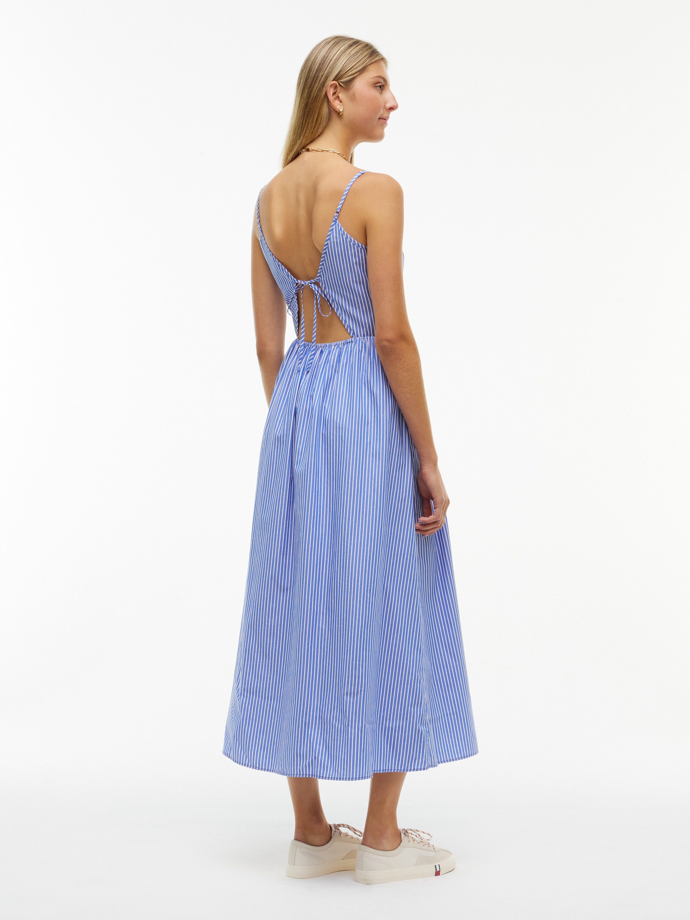 Tommy Jeans Trägerkleid TJW POPLIN STRAP MAXI DRESS EXT Baumwolle, schmale Träger – Bild 3 von 5