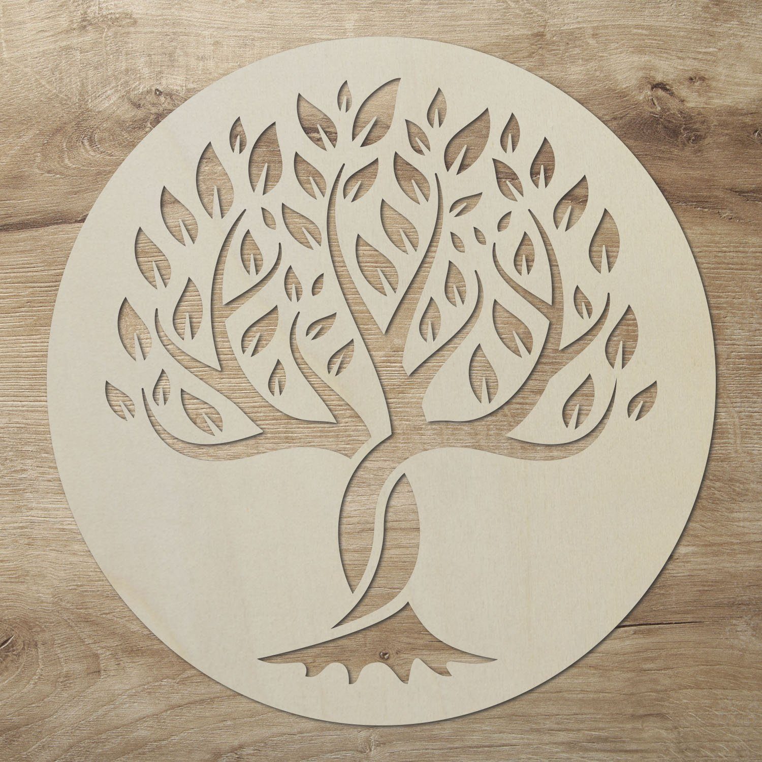 3D-Wandtattoo Namofactur Lebens', Holz Wanddeko Unbehandelt 'Baum Schild Wandtattoo aus des