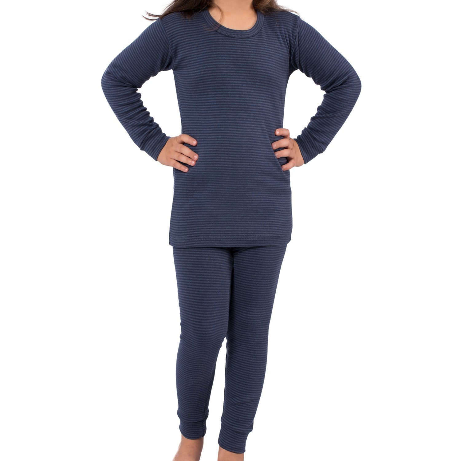 celodoro Funktionshose Kinder Thermowäsche-Set Ringel-Optik Warm und atmungsaktiv