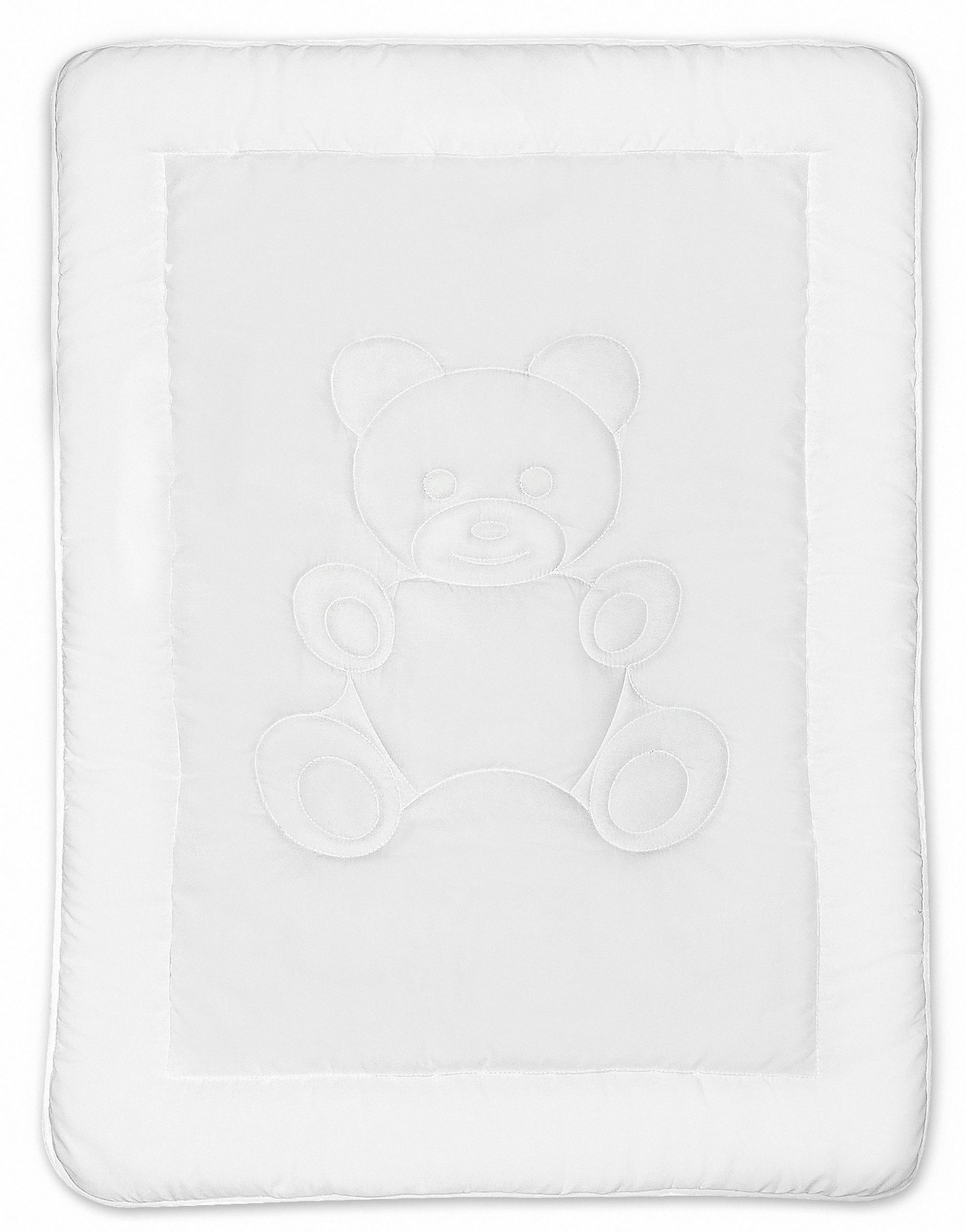Babybettdecke KiGATEX Kinderbettdecke mit Bärchensteppung 100x135 cm Microfaser