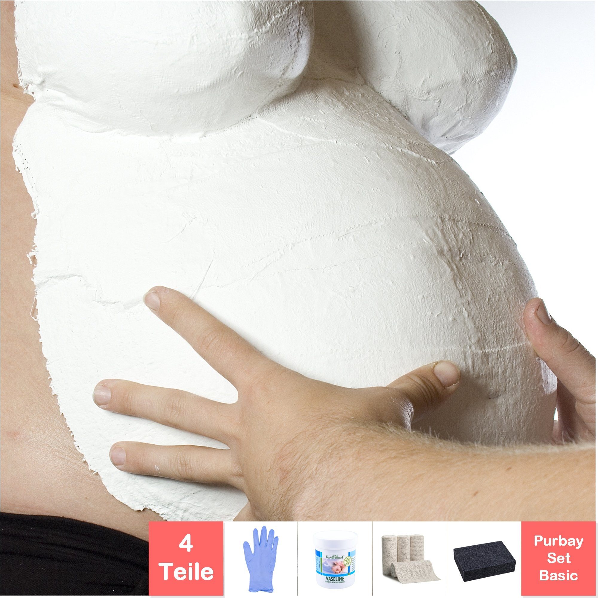 Purbay Handabdruck-Set Purbay Premium Babybauch Gipsabdruck Set BASIC, Spar-Set
