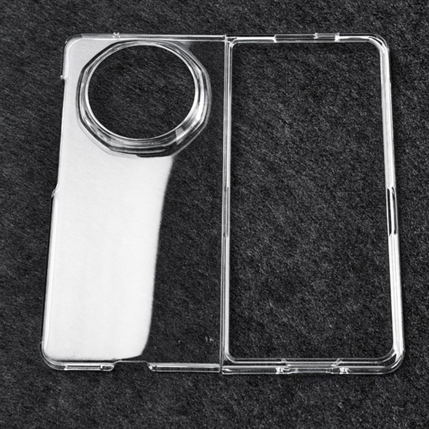 Wigento Handyhülle Für Honor Magic V5 Stoßfeste Kunststoff Schutz Handy Hülle Transparent, Klare Hartschalen Hülle mit passgenauer Aussparung