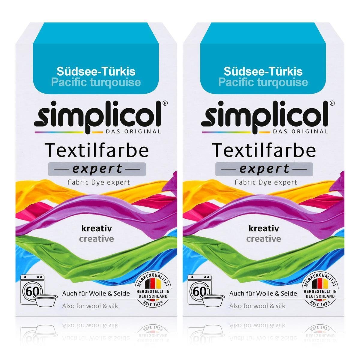 Textilfarbe Simplicol Textilfarbe expert Südsee-Türkis 150g - Farbe zum Färben (2e