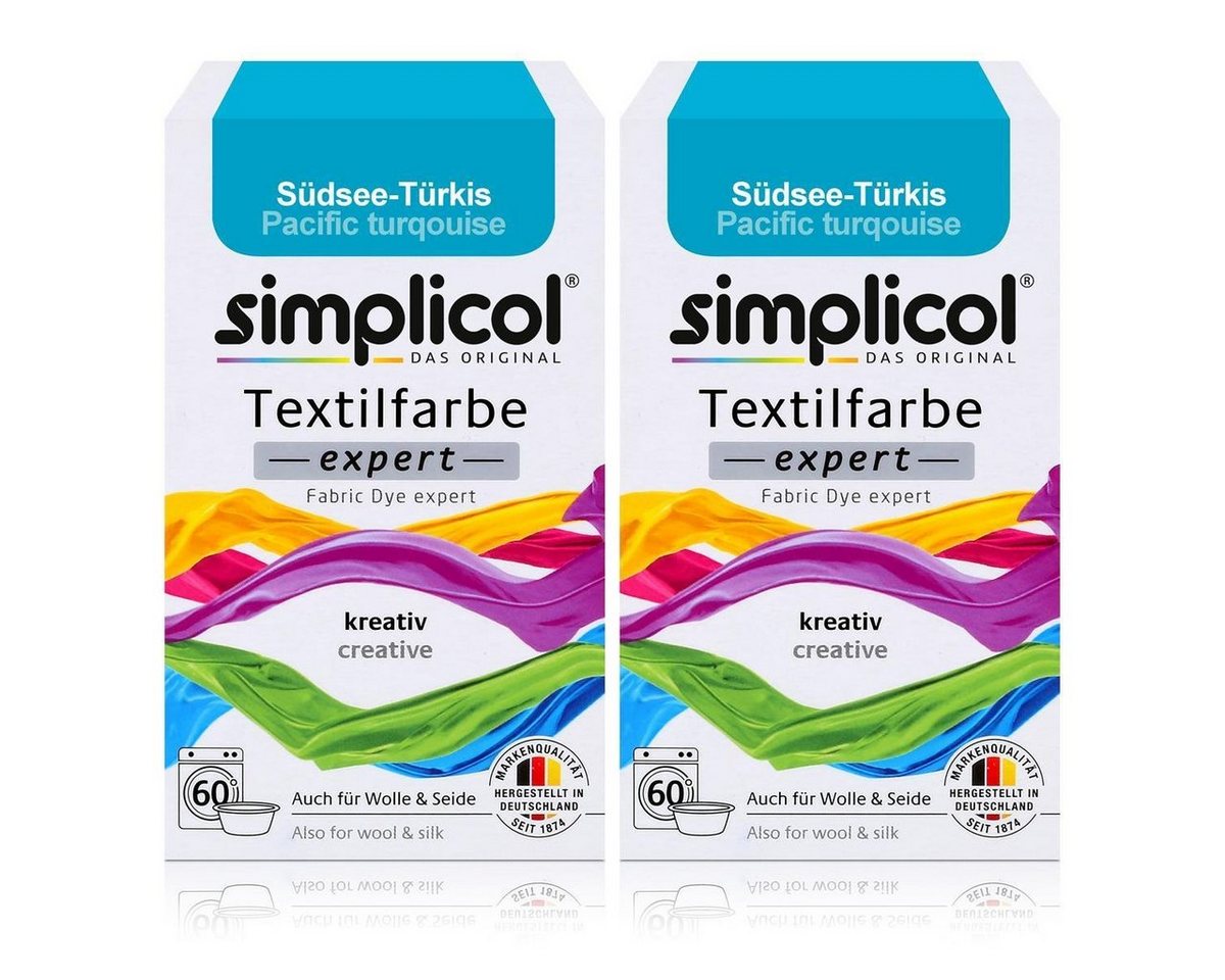 simplicol Textilfarbe Simplicol Textilfarbe expert Südsee-Türkis 150g - Farbe zum Färben (2e