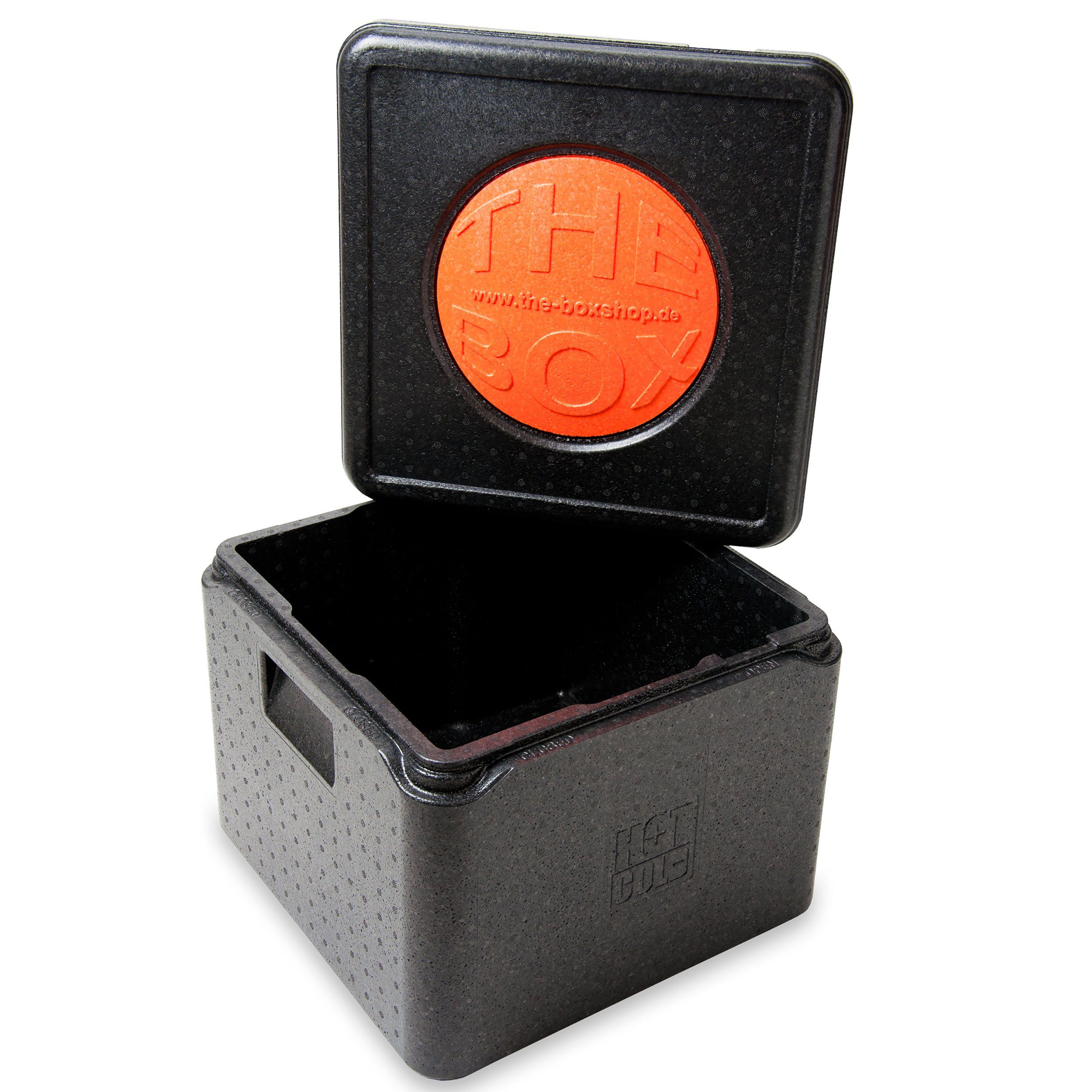 THE BOX Kühlbox Thermobox Pizza mittel EPP mit Deckel schwarz 21 l - 10 Stück, 21 l